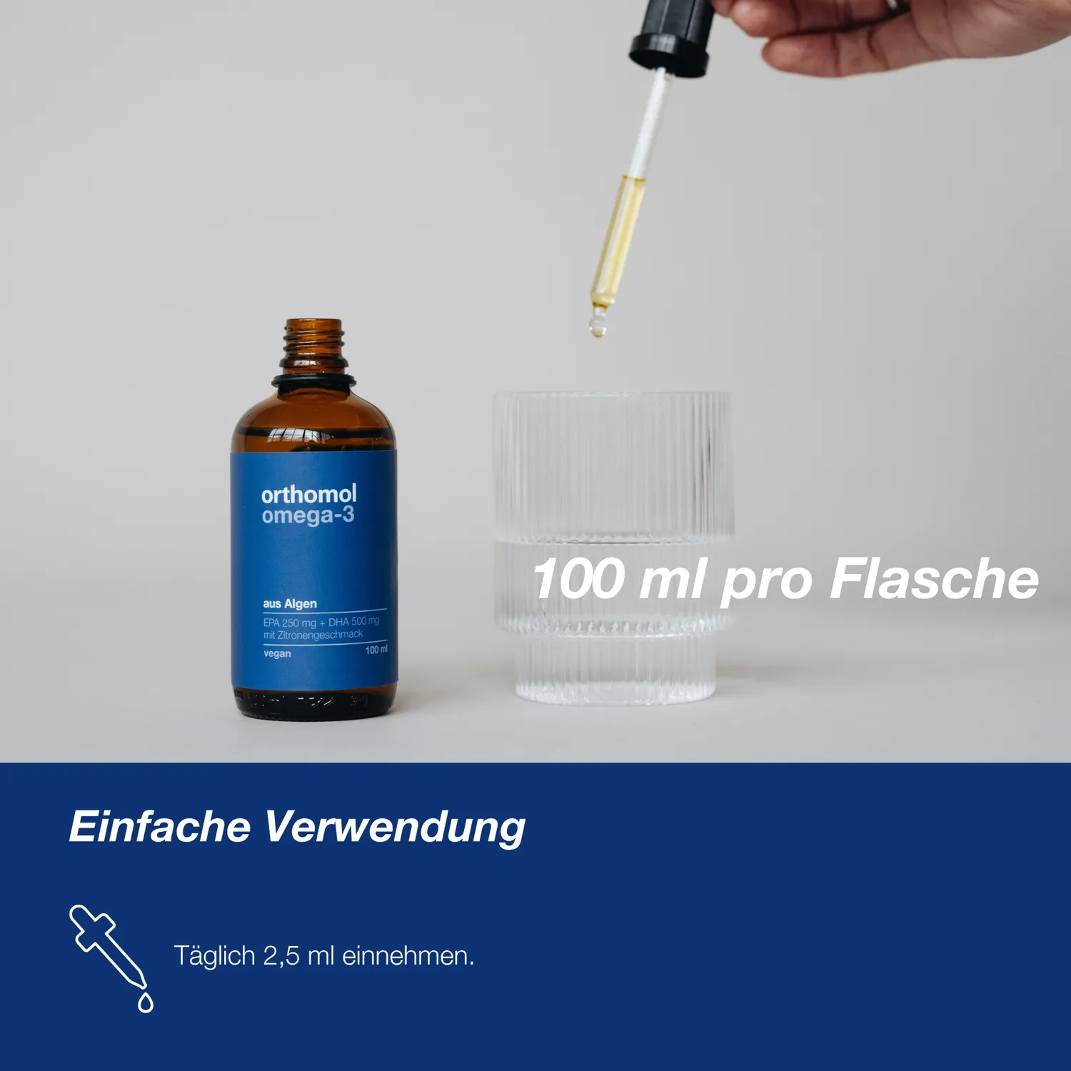 Orthomol Sport Omega-3 Flüssig 1 x 100 ml – Algenöl vegan