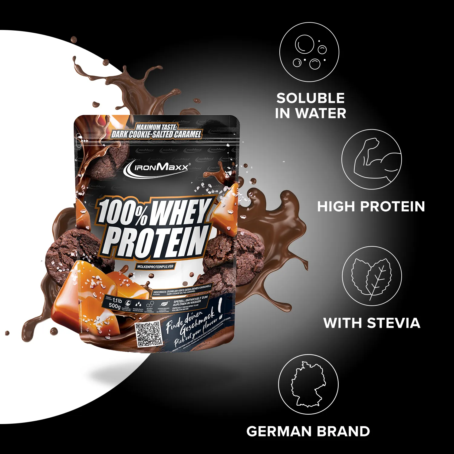 Iron Maxx 100% Whey Protein 500g Dark Cookie Salted Caramel