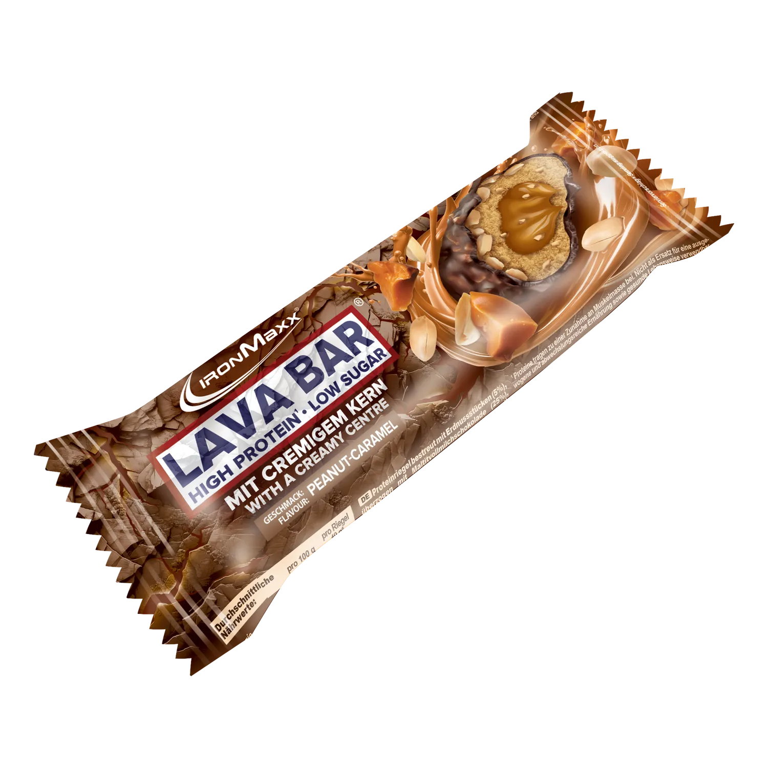 Iron Maxx Lava Bar Proteinriegel Peanut Caramel 18x40g Low Sugar