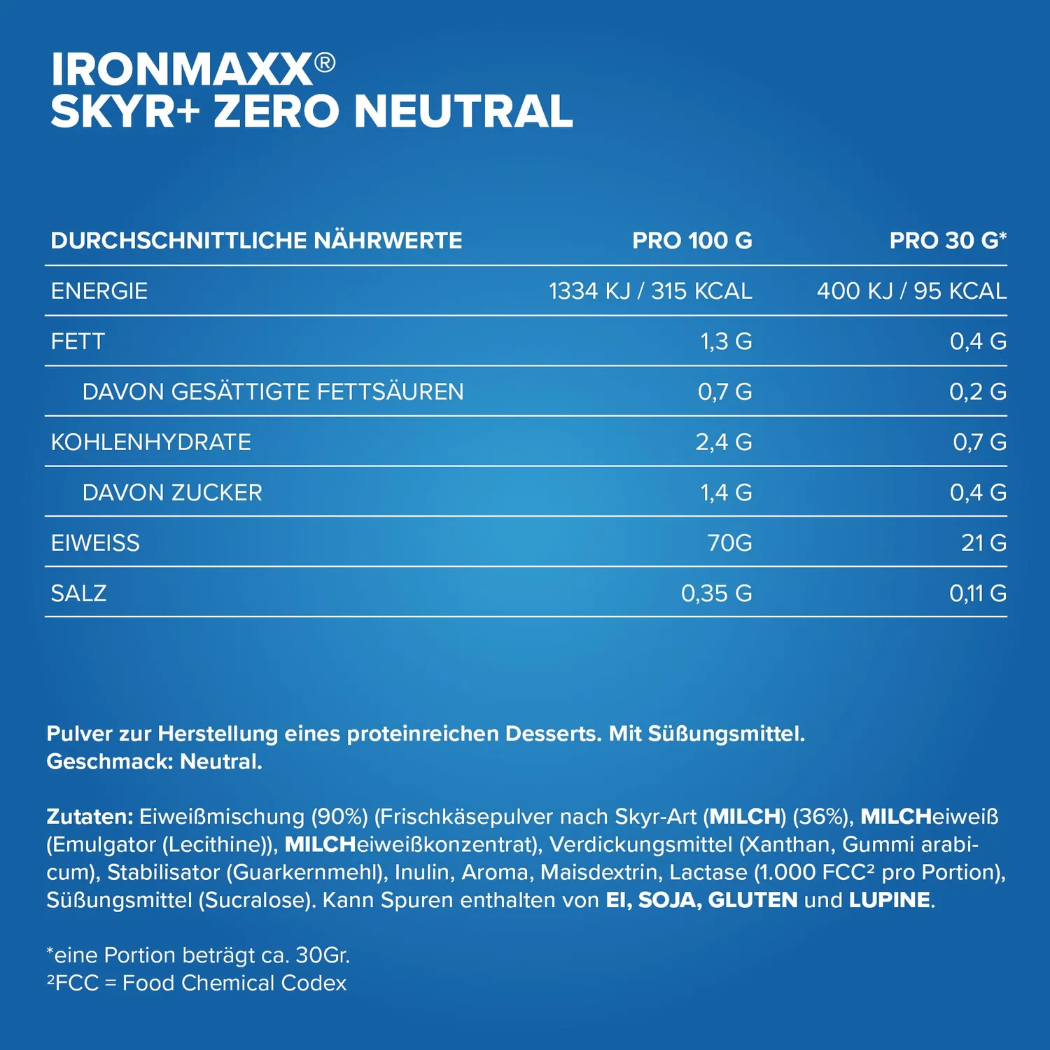 Iron Maxx Skyr Zero Duo Skyr Natur Vanille proteinreich