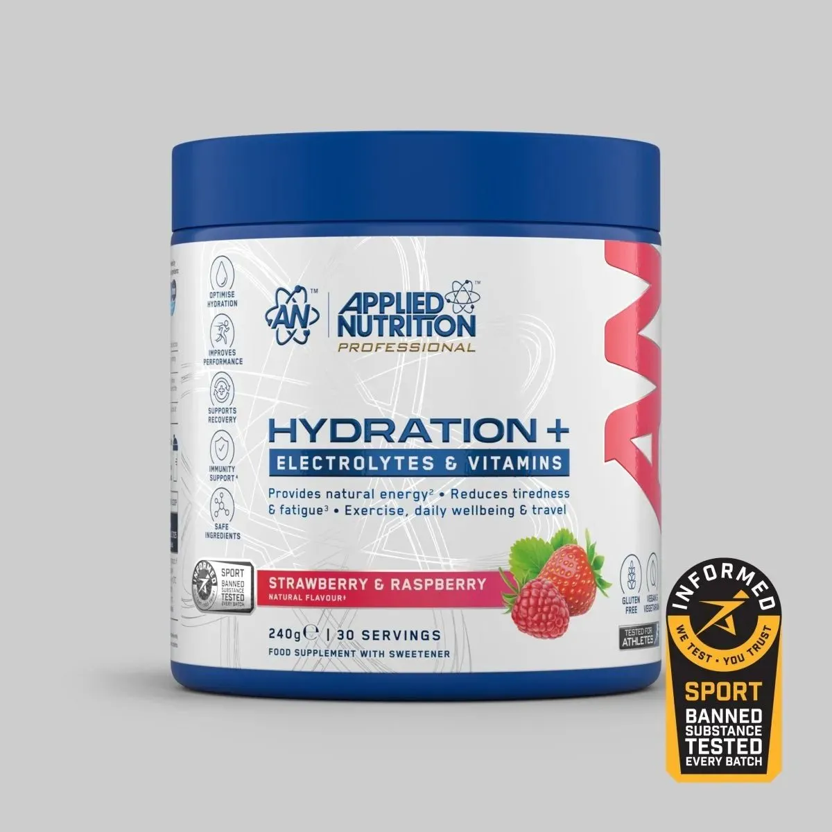 Applied Nutrition Hydration+ Elektrolytpulver Erdbeere 240g