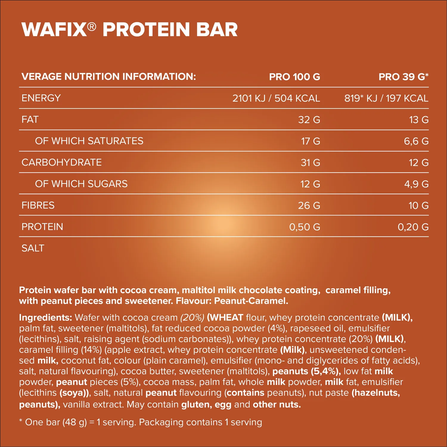 Iron Maxx Wafix 24x39 g Proteinriegel Peanut Caramel Low Sugar