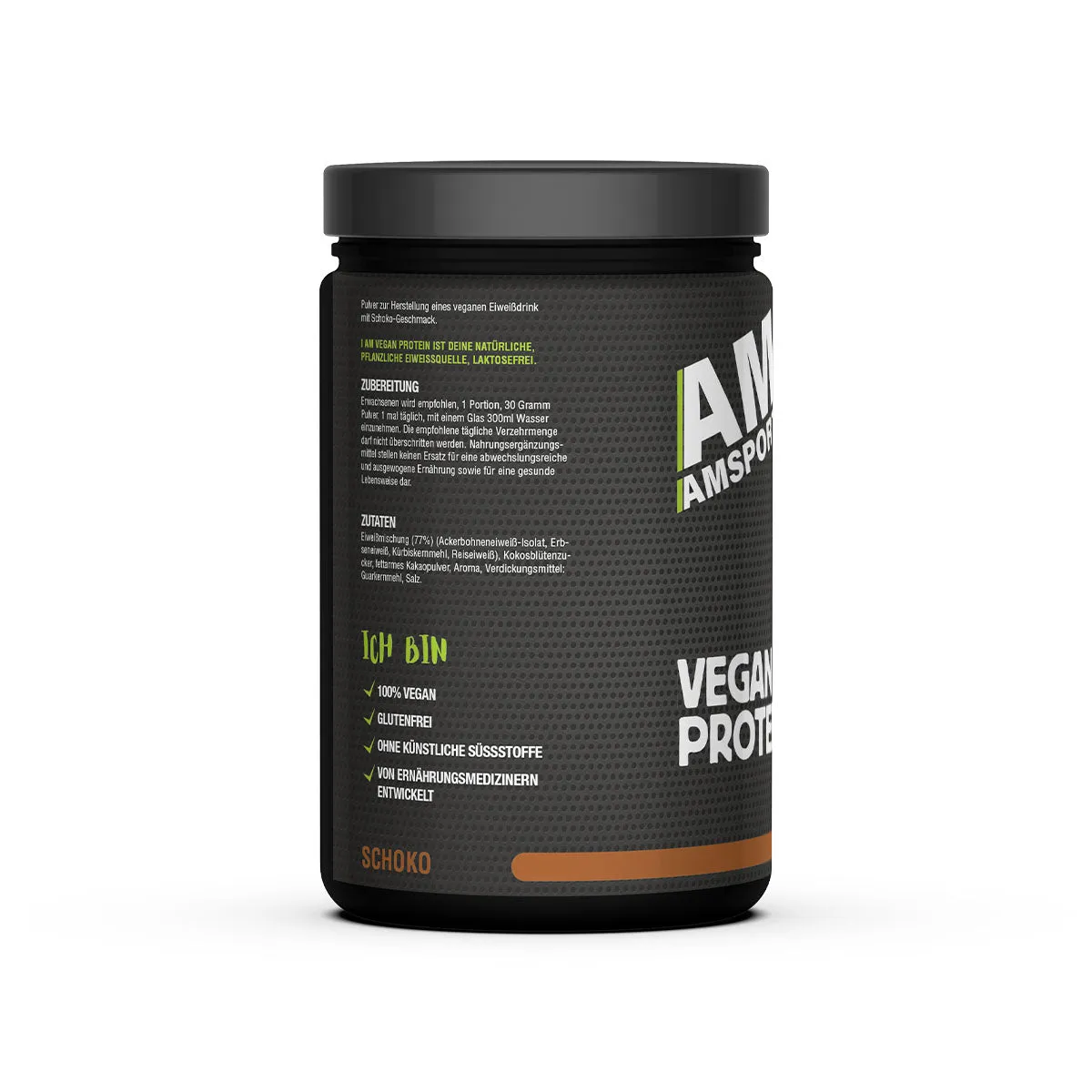 AMSPORT Natural Vegan Protein Pulver Vanille 390 g