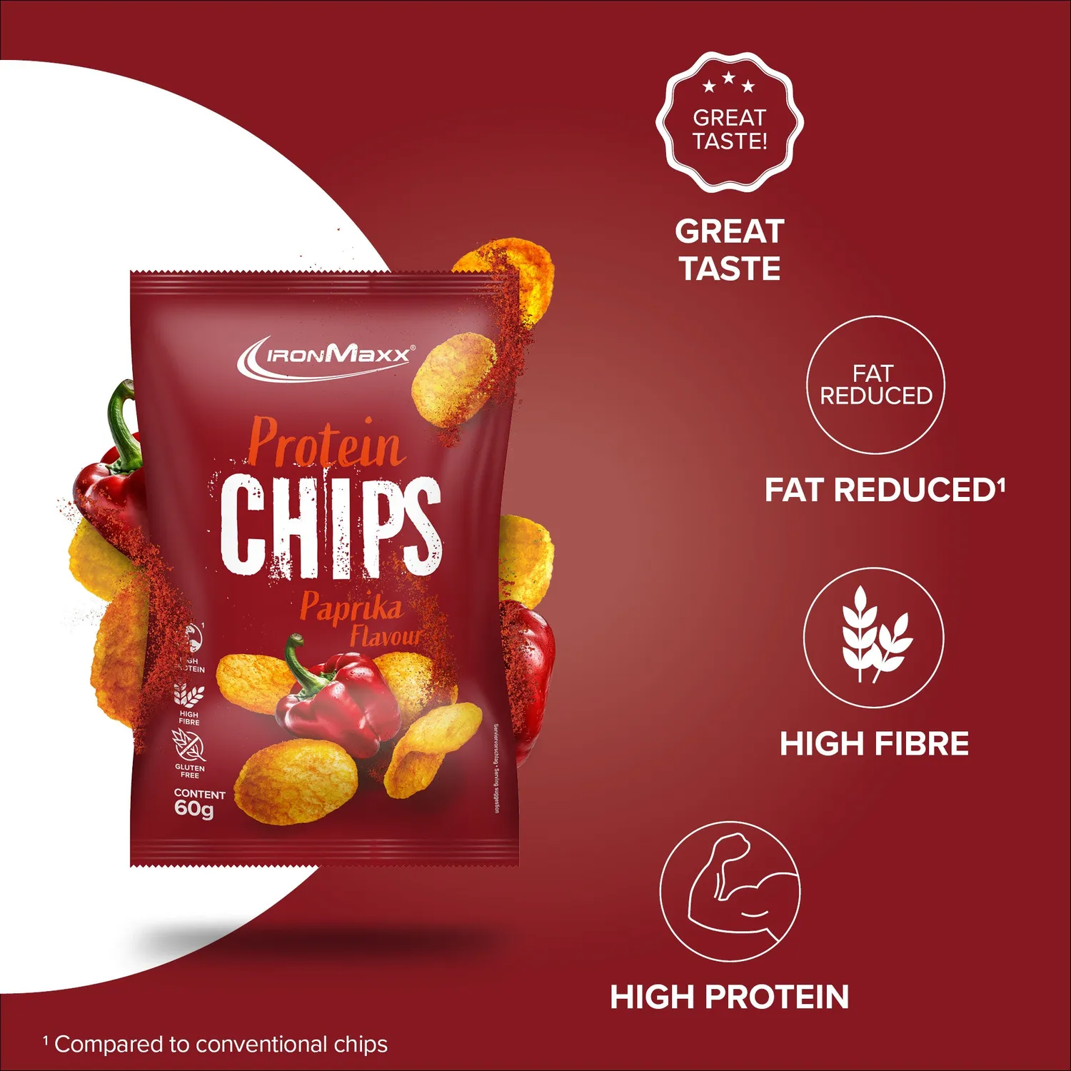 Iron Maxx Protein Chips 3.0 Proteinchips Paprika 60g
