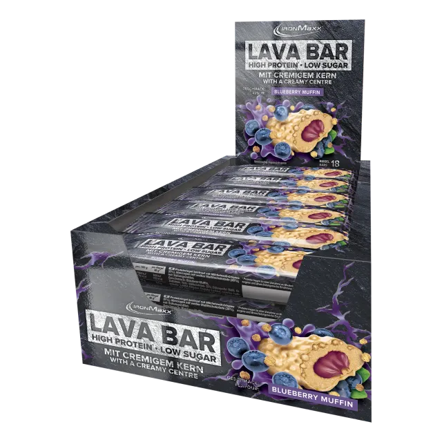 Iron Maxx Lava Bar Protein Riegel 18x40g Blueberry Muffin – Low Sugar