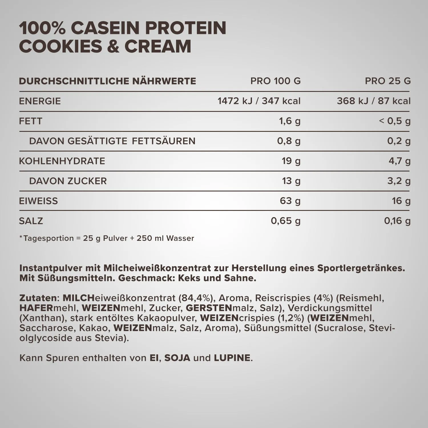 Iron Maxx 100% Casein Protein Cookies Cream 2000 g
