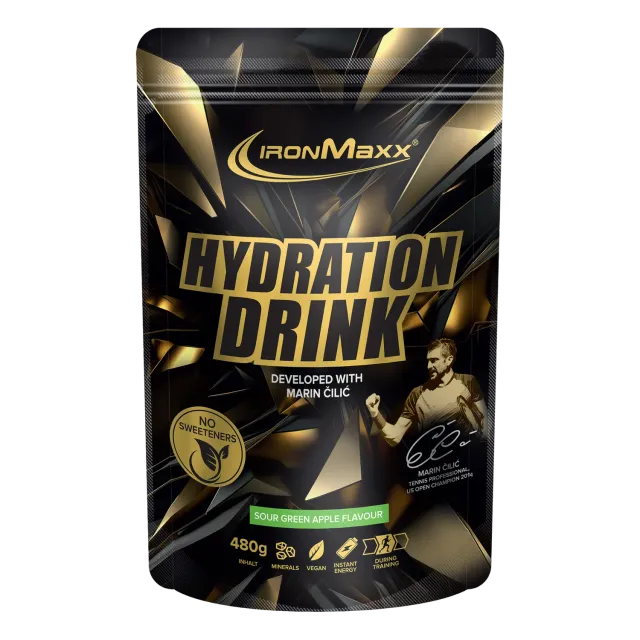 Iron Maxx Hydration Drink Marin Cilic Pulver Sour Green Apple 480g ohne Süßstoffe