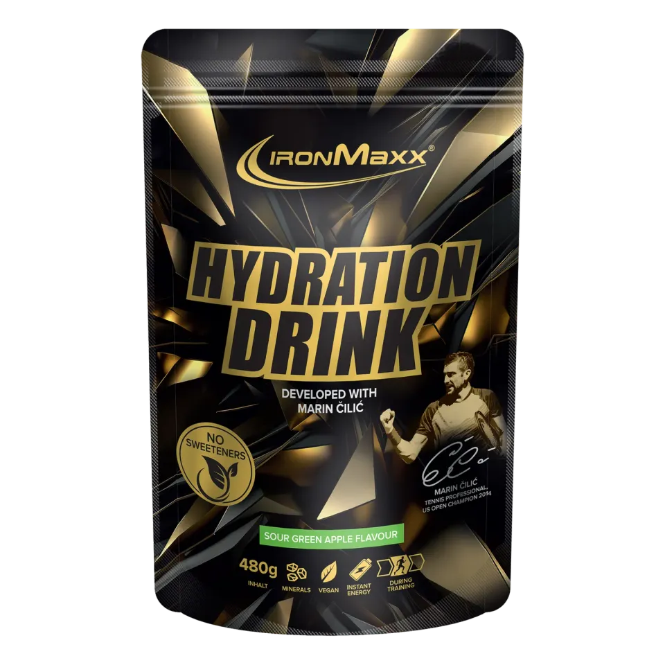 Iron Maxx Hydration Drink Marin Cilic Pulver Sour Green Apple 480g ohne Süßstoffe