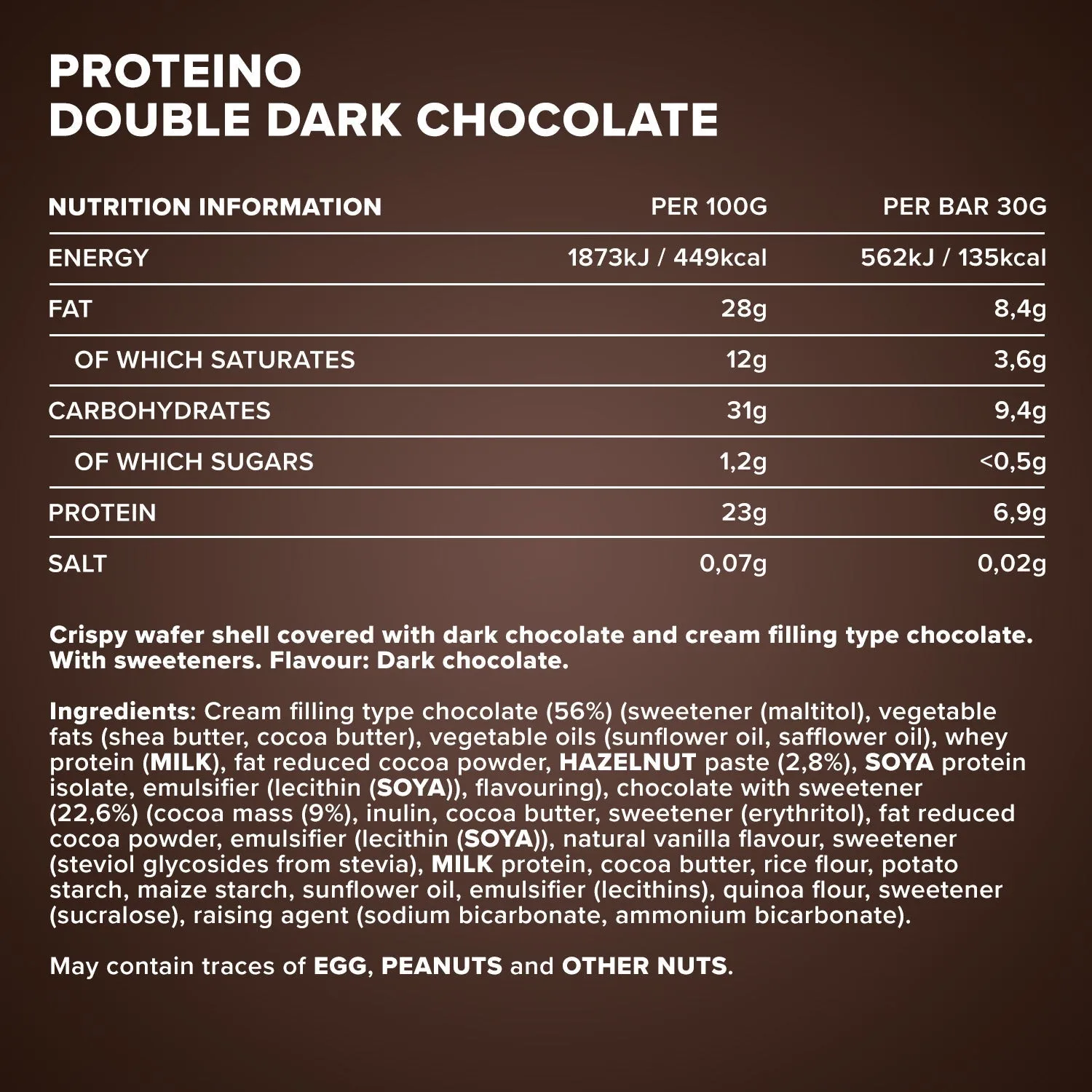 IronMaxx Proteino Proteinriegel Double Dark Chocolate 12 x 30 g zuckerreduziert