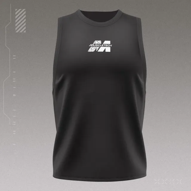 MuscleTech Men's Tank Top Tanktop Schwarz Baumwollstretch