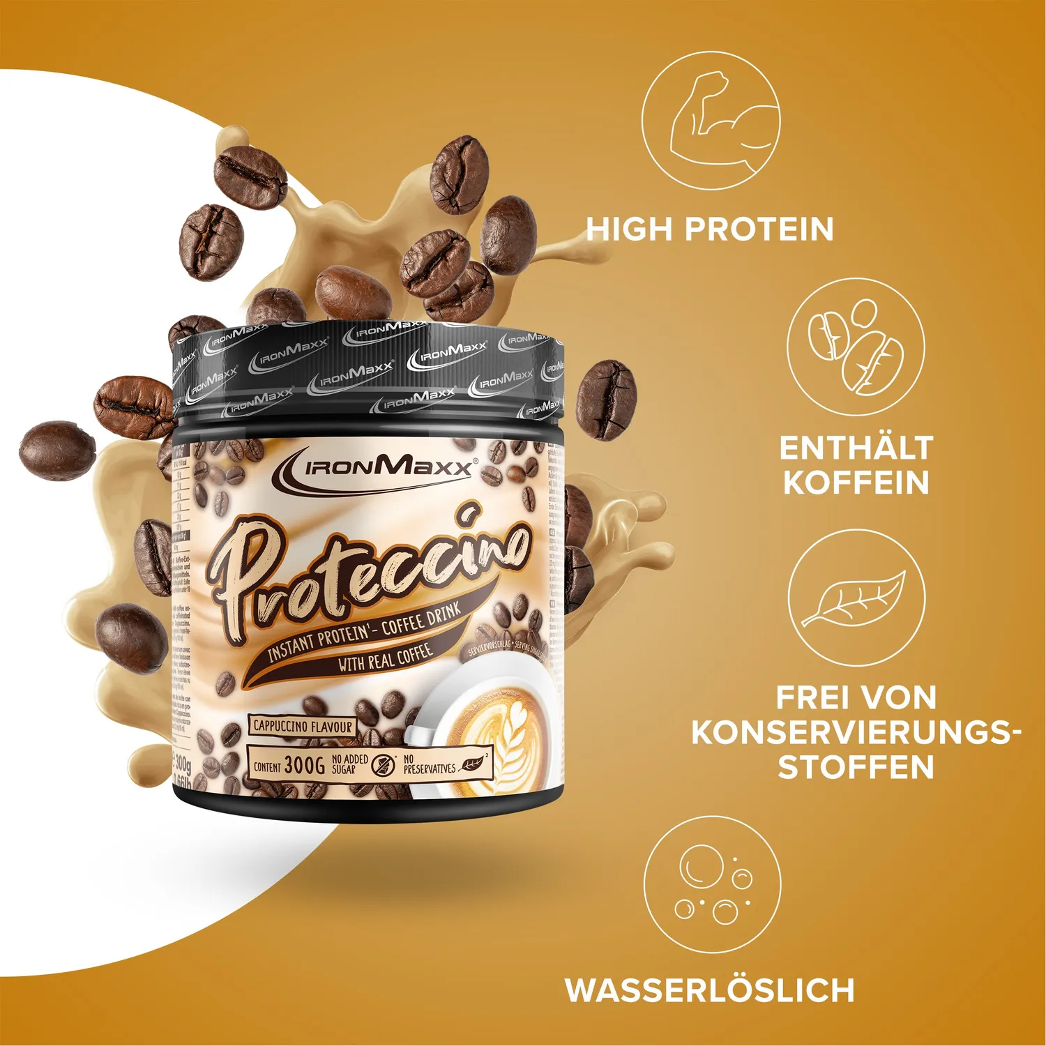 Iron Maxx Proteccino Protein Kaffee 300g Cappuccino