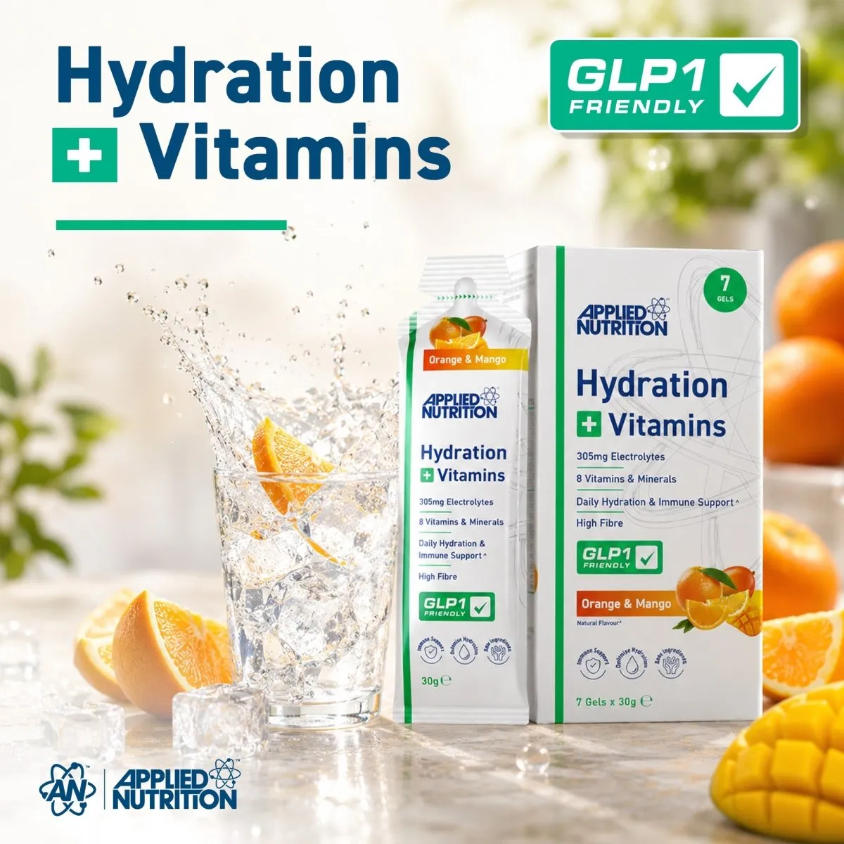Applied Nutrition Hydration Vitamins Gel Orange Mango 20 Gels