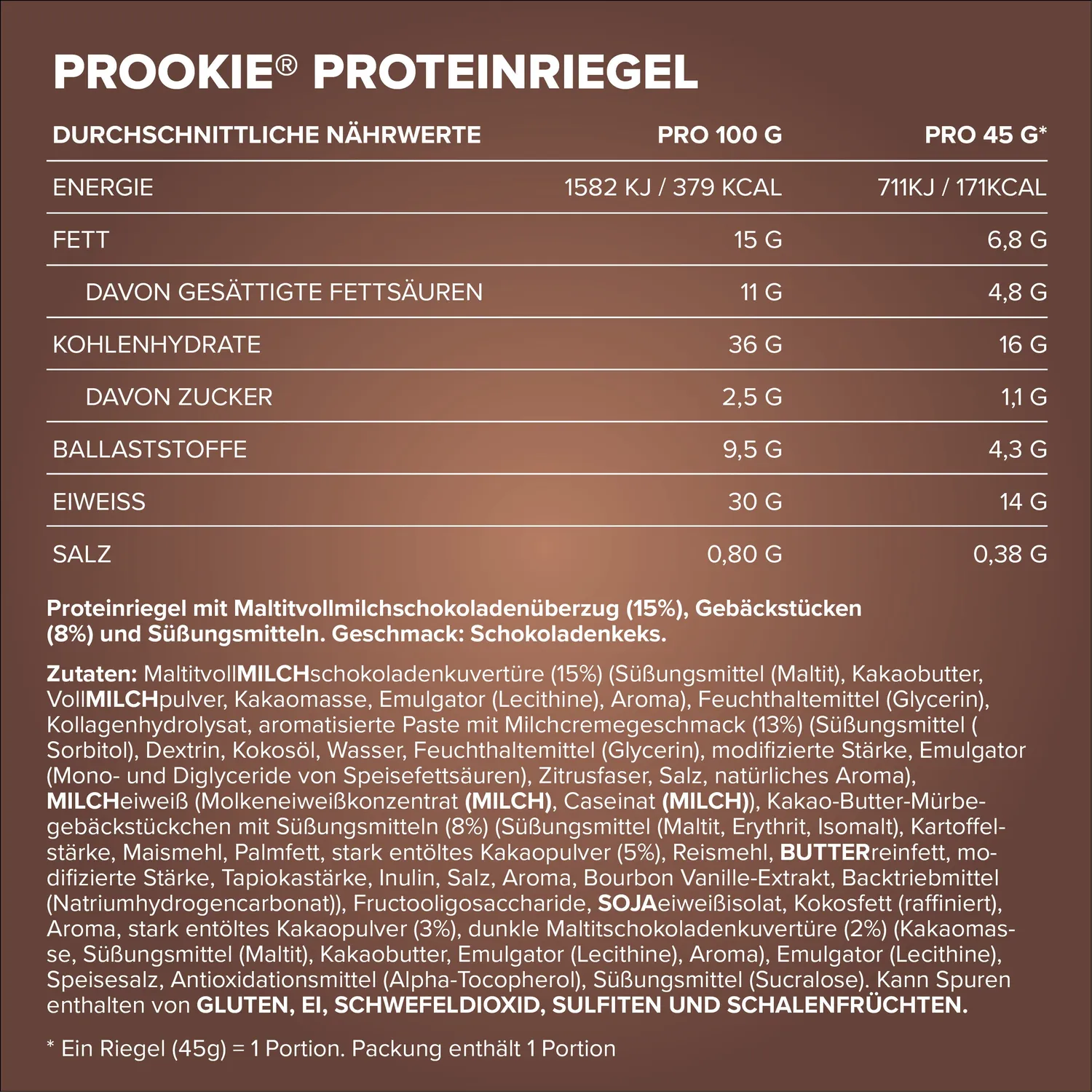 Iron Maxx Prookie 45g Proteinriegel Chocolate Cookie Crunch