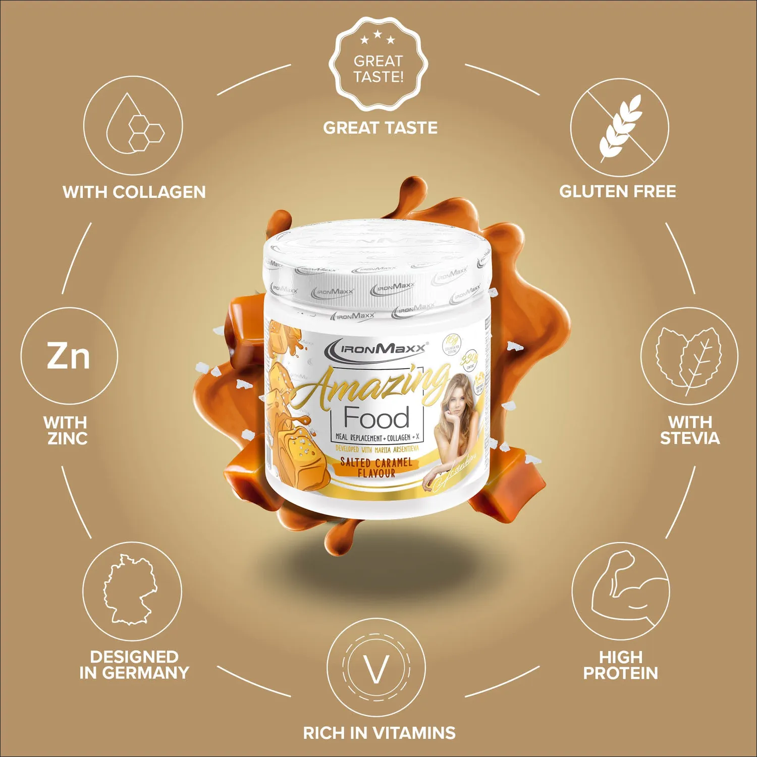 Iron Maxx Amazing Food 330g Salted Caramel Diätpulver