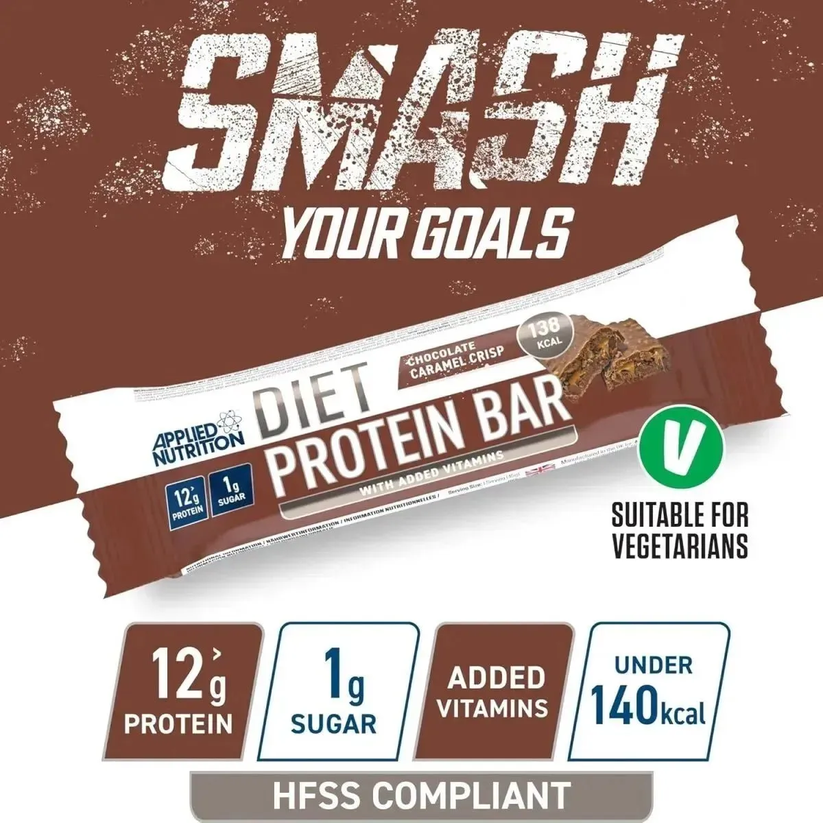 Applied Nutrition Diet Proteinriegel 45g Schoko-Karamell