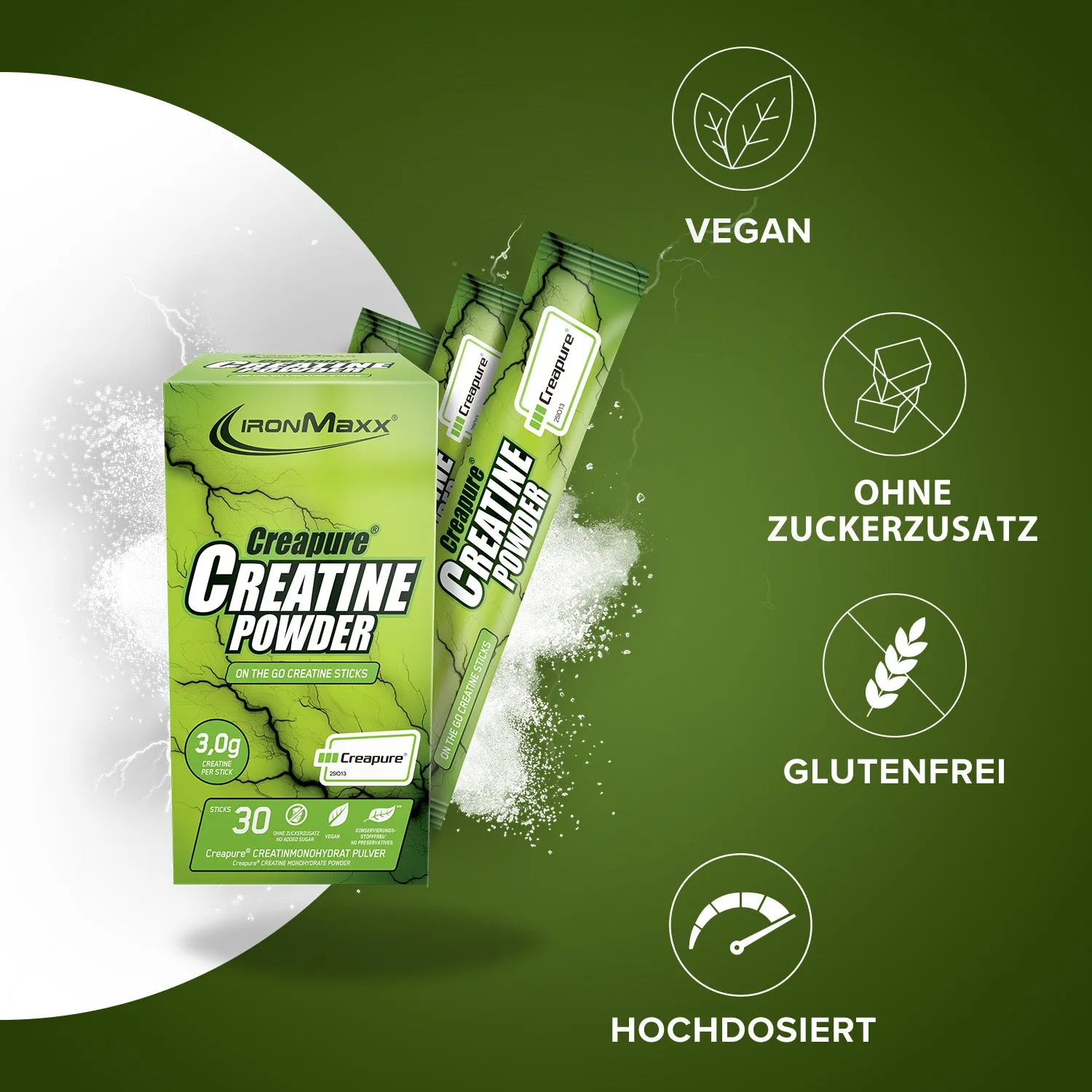 Iron Maxx Creatine Creapure Sticks 30x3,4g Kreatin Monohydrat