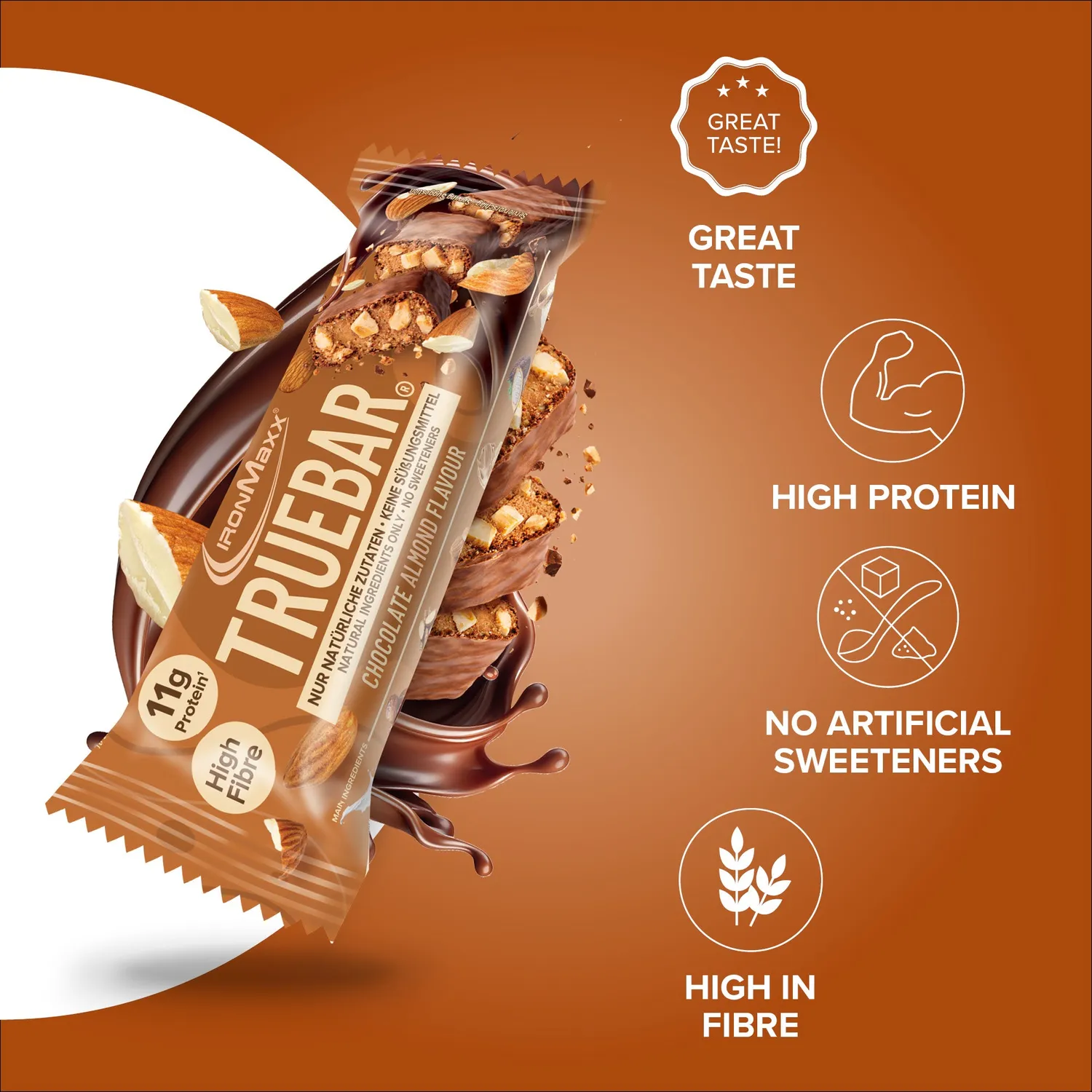 Iron Maxx TrueBar Proteinriegel Schoko Mandel 45g cremig