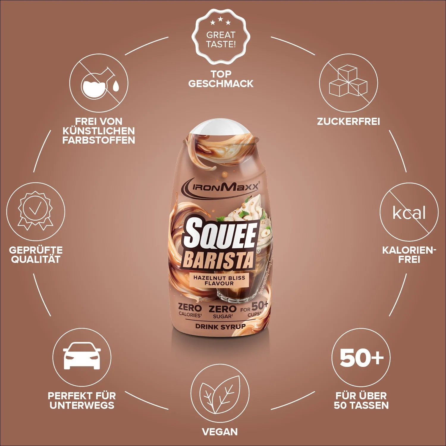 Iron Maxx SqueeBarista Sirup Hazelnut Bliss 65ml zuckerfrei