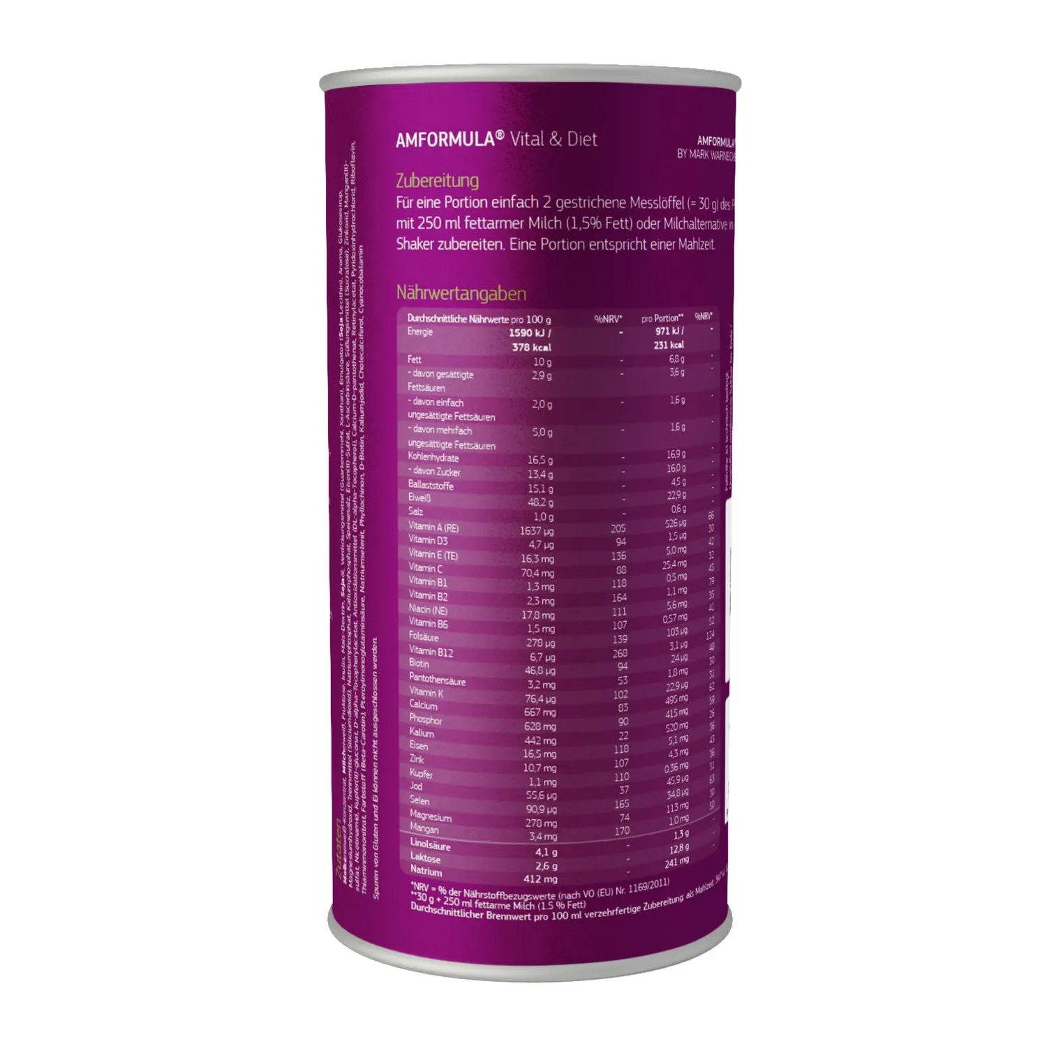 AMSPORT AMFORMULA Vital & Diet Mahlzeitenersatz Vanille Pulver