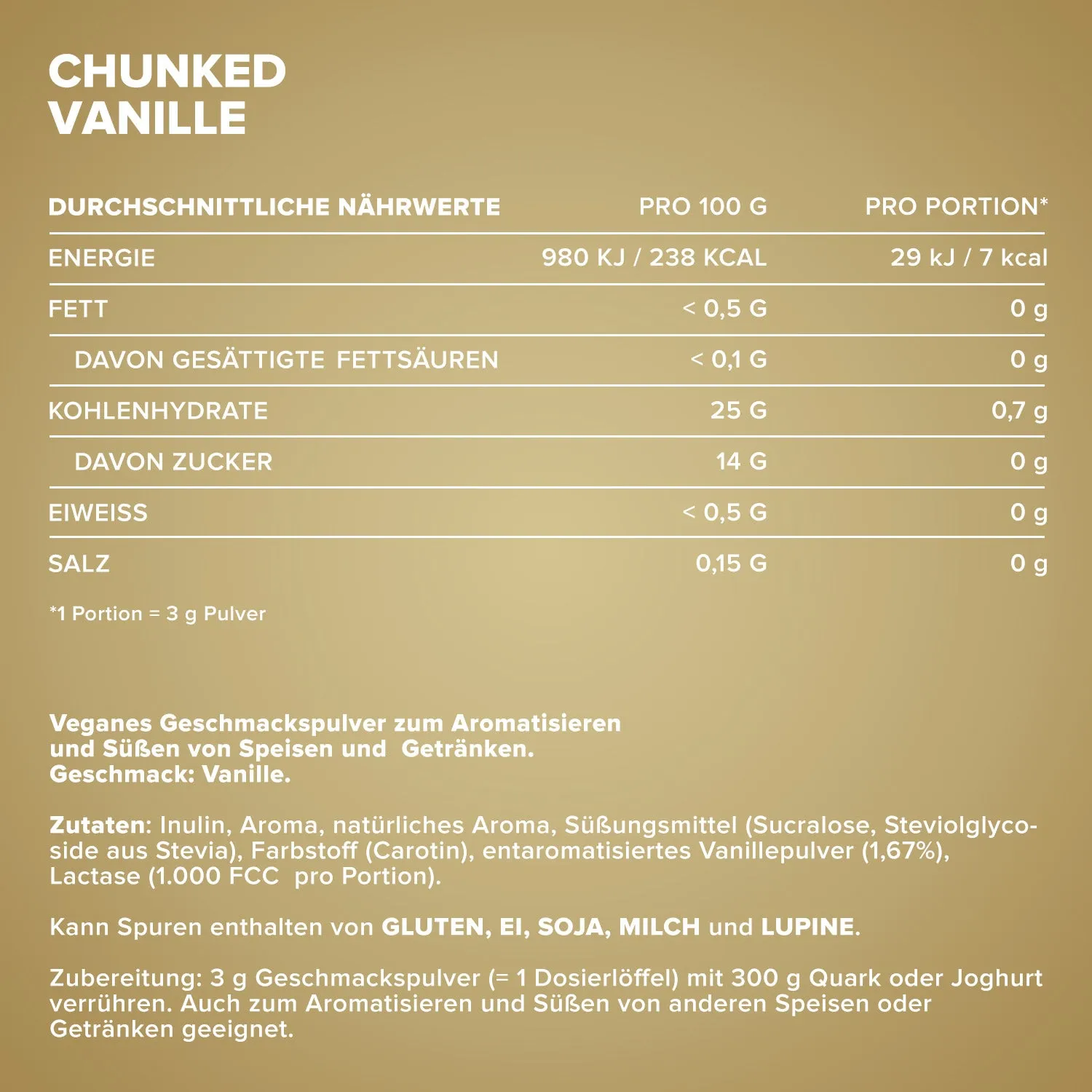 Iron Maxx Chunked Vanilla Geschmackspulver 150g vegan