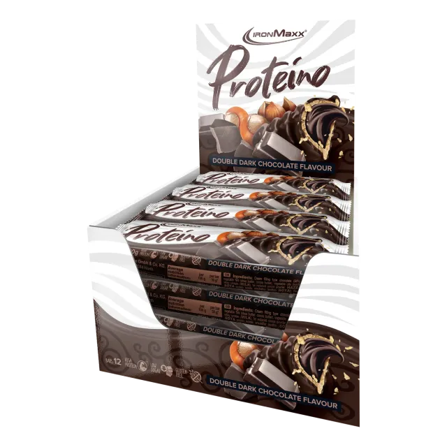 IronMaxx Proteino Proteinriegel Double Dark Chocolate 12 x 30 g zuckerreduziert