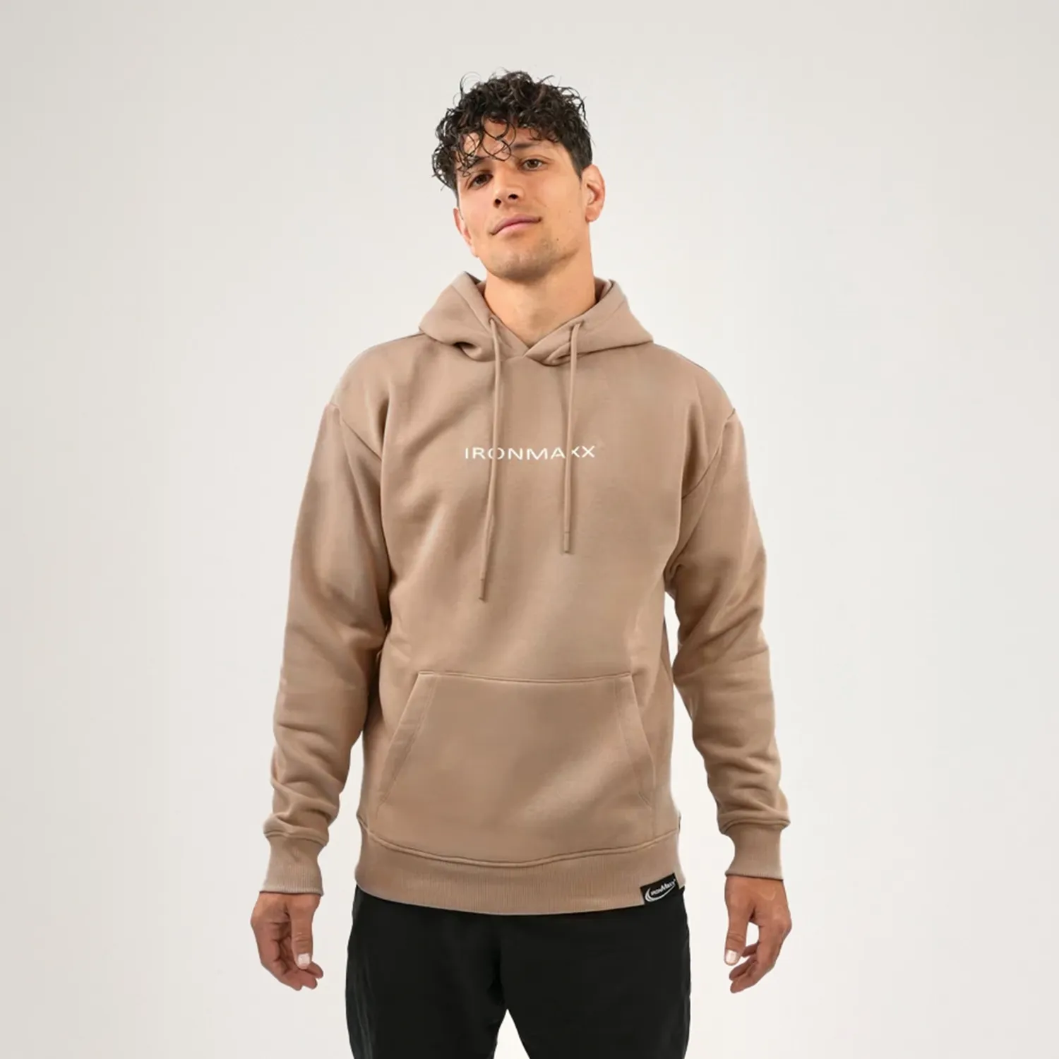 Iron Maxx Hoodie Beige Unisex S Oversized Baumwollmix