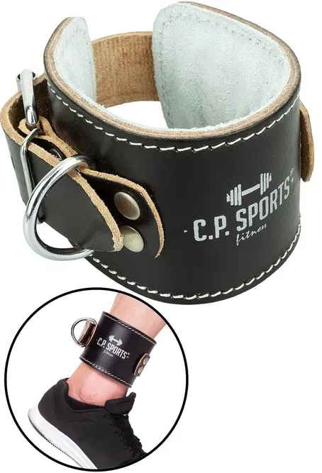 C.P. Sports Leder Fußschlaufe Kabelzug gepolstert