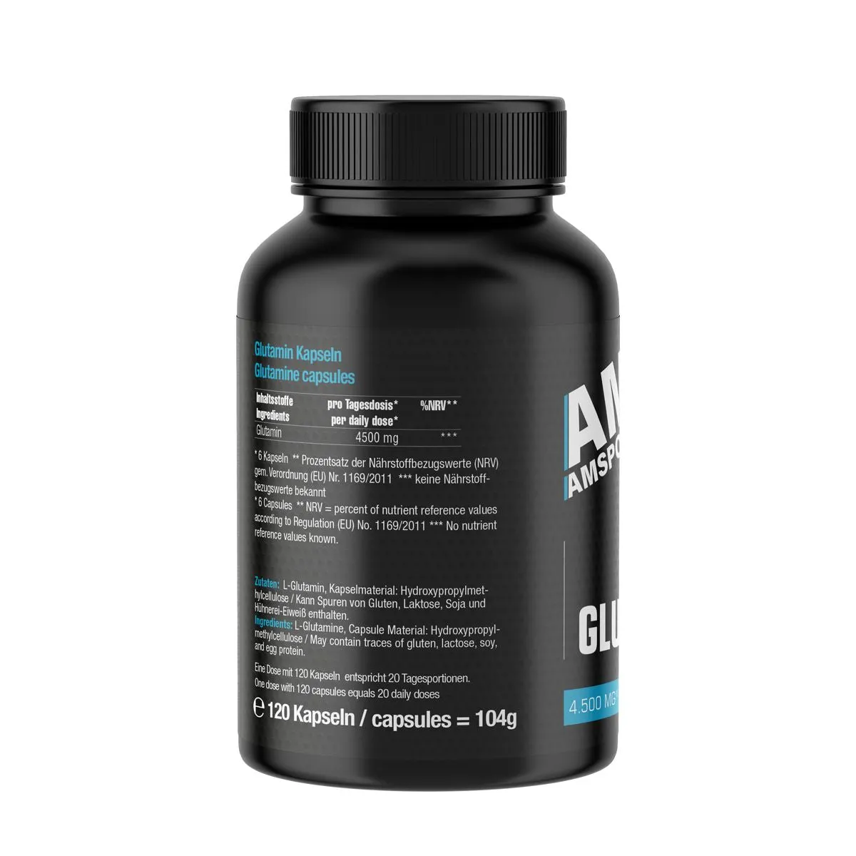 AMSPORT Glutamin Kapseln 120 Stück vegan