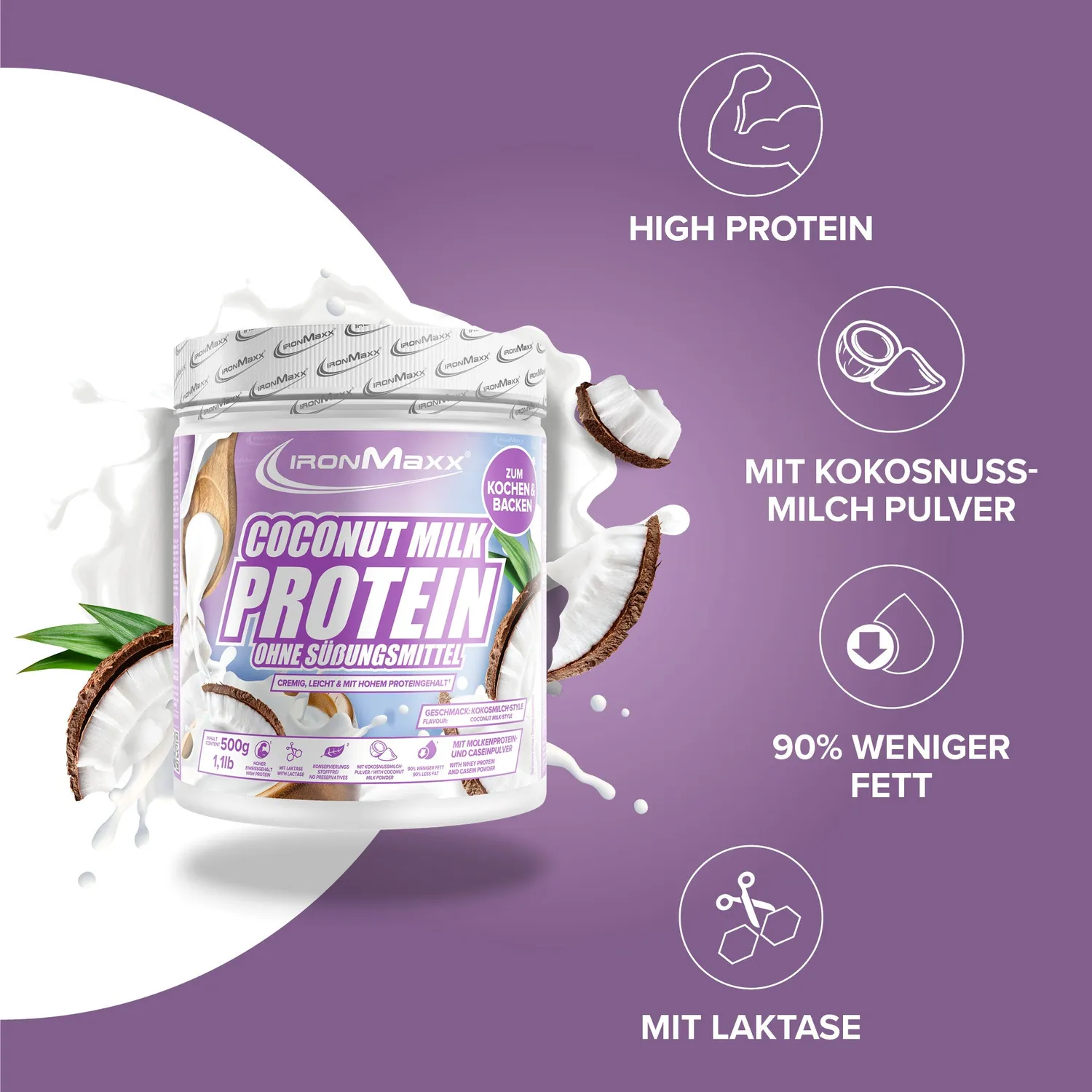 Iron Maxx Coconut Milk Protein 500g Kokosmilch Style Kochprotein