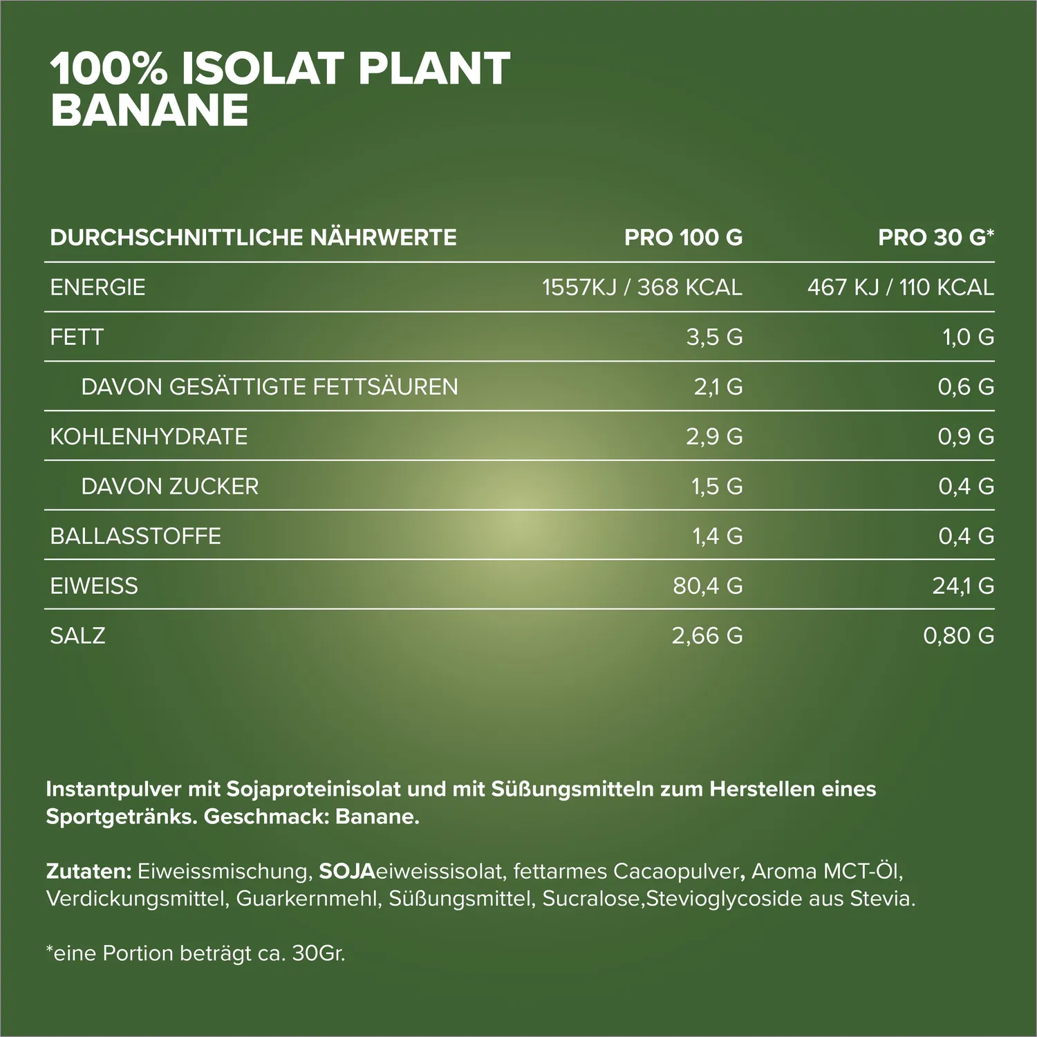 Iron Maxx 100% Isolat Plant Pulver 500g Sunny Banana vegan