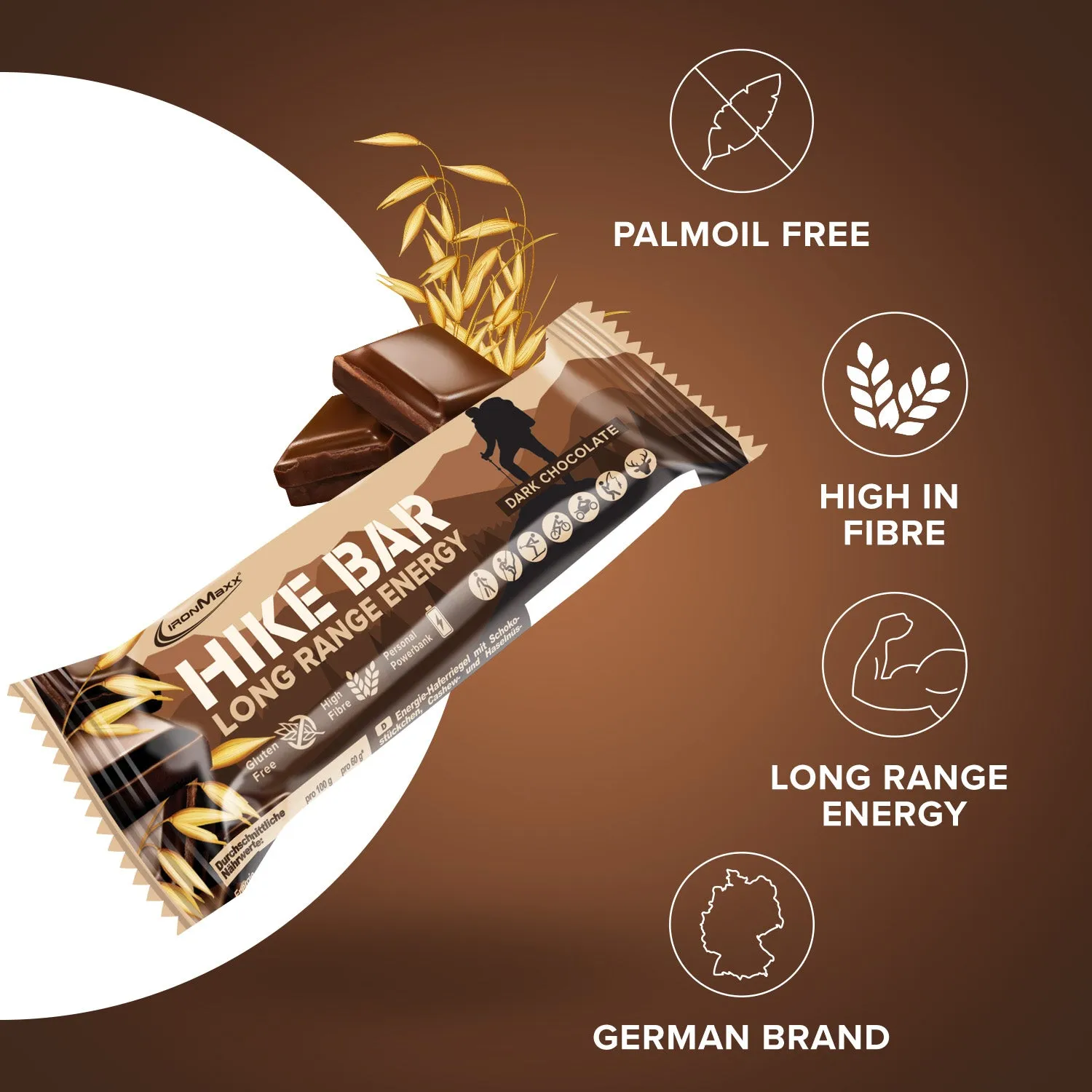 Iron Maxx Hike Bar Energieriegel Dark Chocolate 60 g vegan
