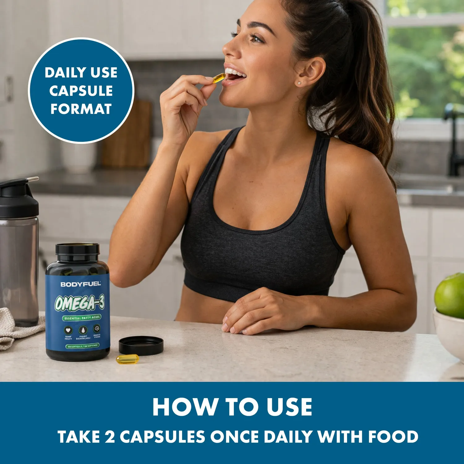 Applied Nutrition BodyFuel Omega-3 Softgels 60 Kapseln EPA DHA Fischöl