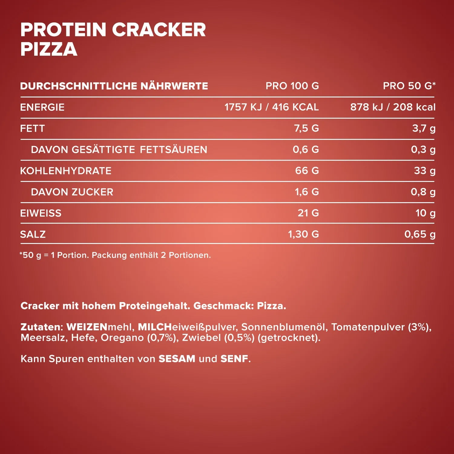 IronMaxx Protein Cracker Pizza Protein-Snack 100 g