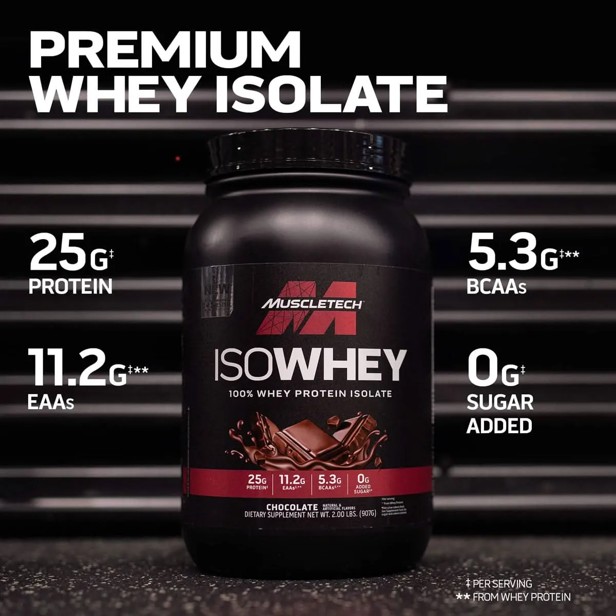 MuscleTech IsoWhey Proteinpulver Schoko 2 lb Isolat