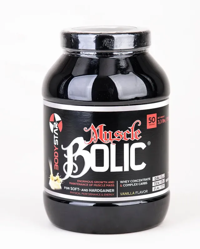 Body Star MuscleBolic® Mass Mass Gainer Schokolade 1500 g zuckerarm