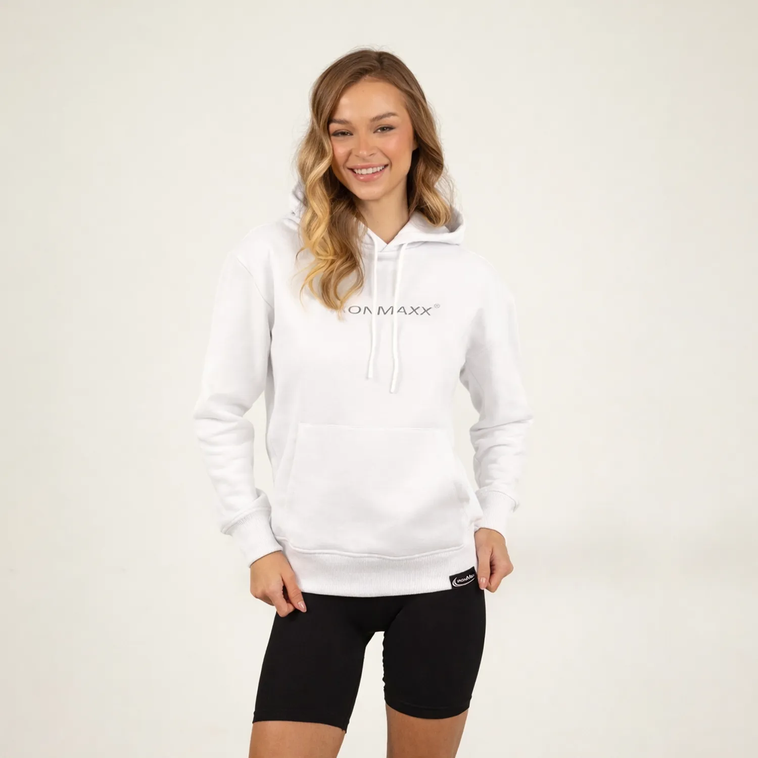 Iron Maxx Hoodie Weiß Unisex L Oversized Trainingshoodie