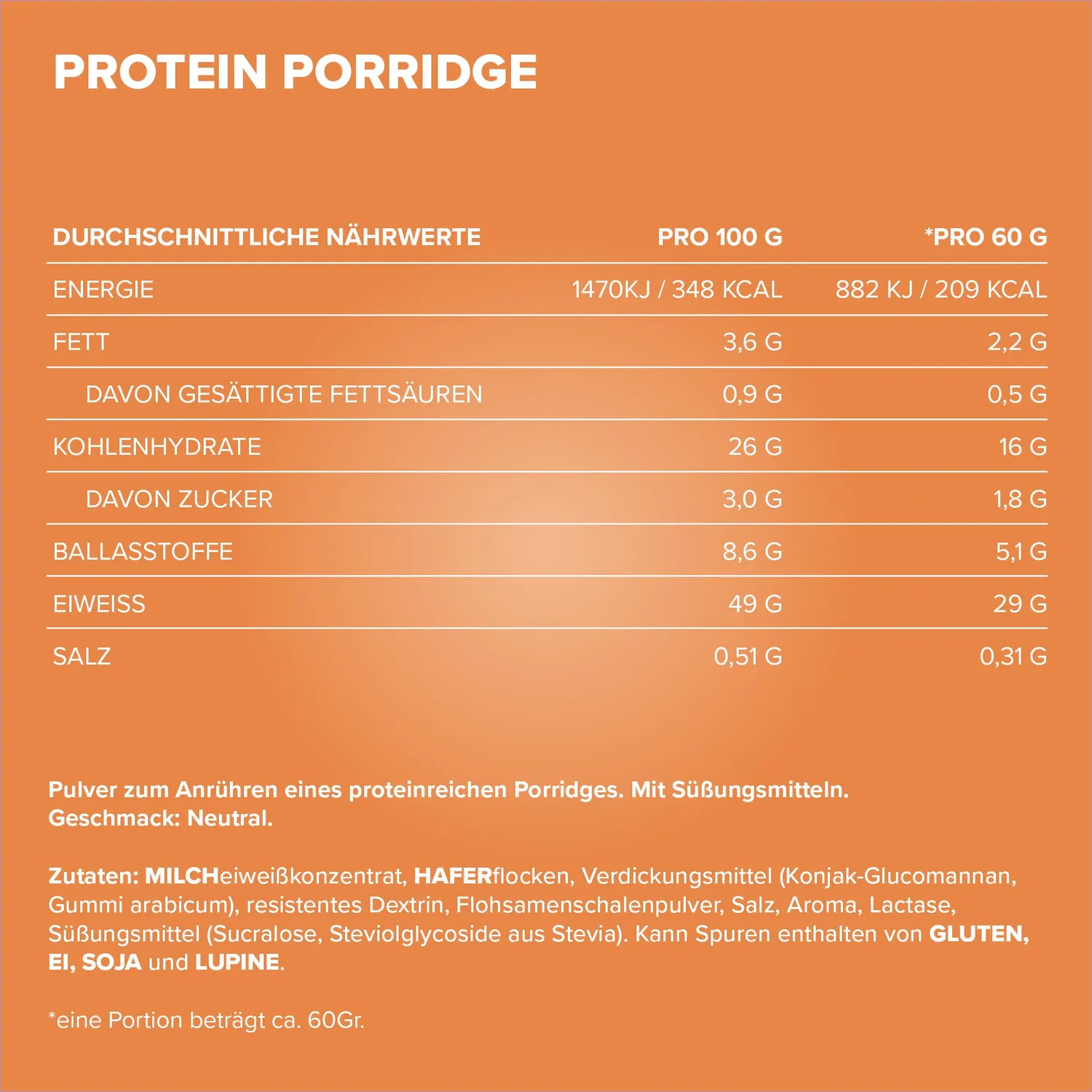 Iron Maxx Protein Breakfast Sachets Protein-Porridge 60g