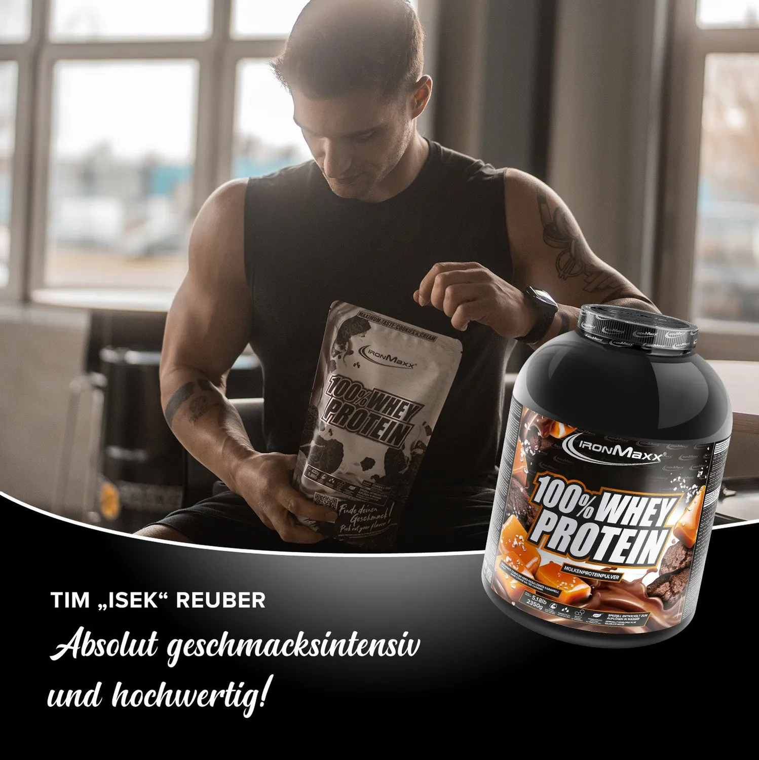 IronMaxx 100% Whey Protein 2350 g Dark Cookies Salted Caramel zuckerfrei