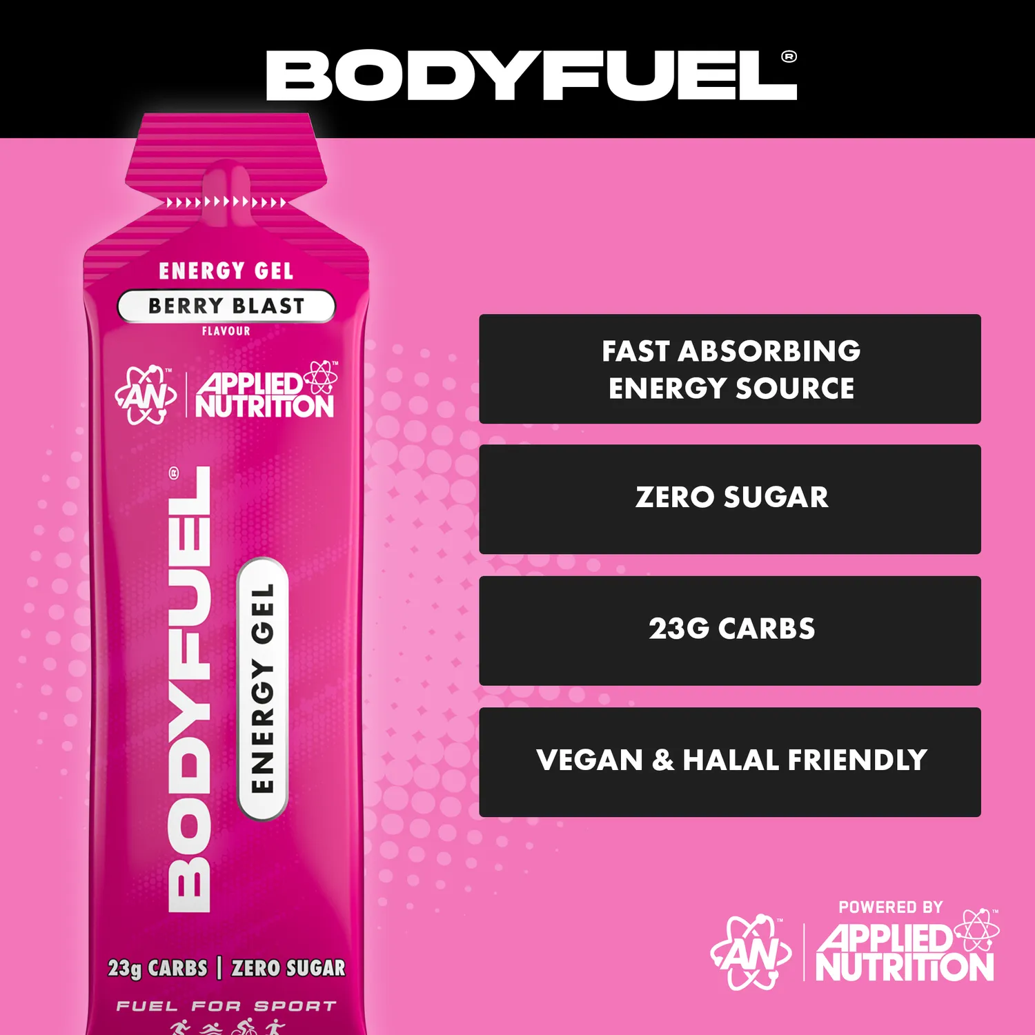 Applied Nutrition Bodyfuel Energie-Gel Beerenexplosion 20 Gels