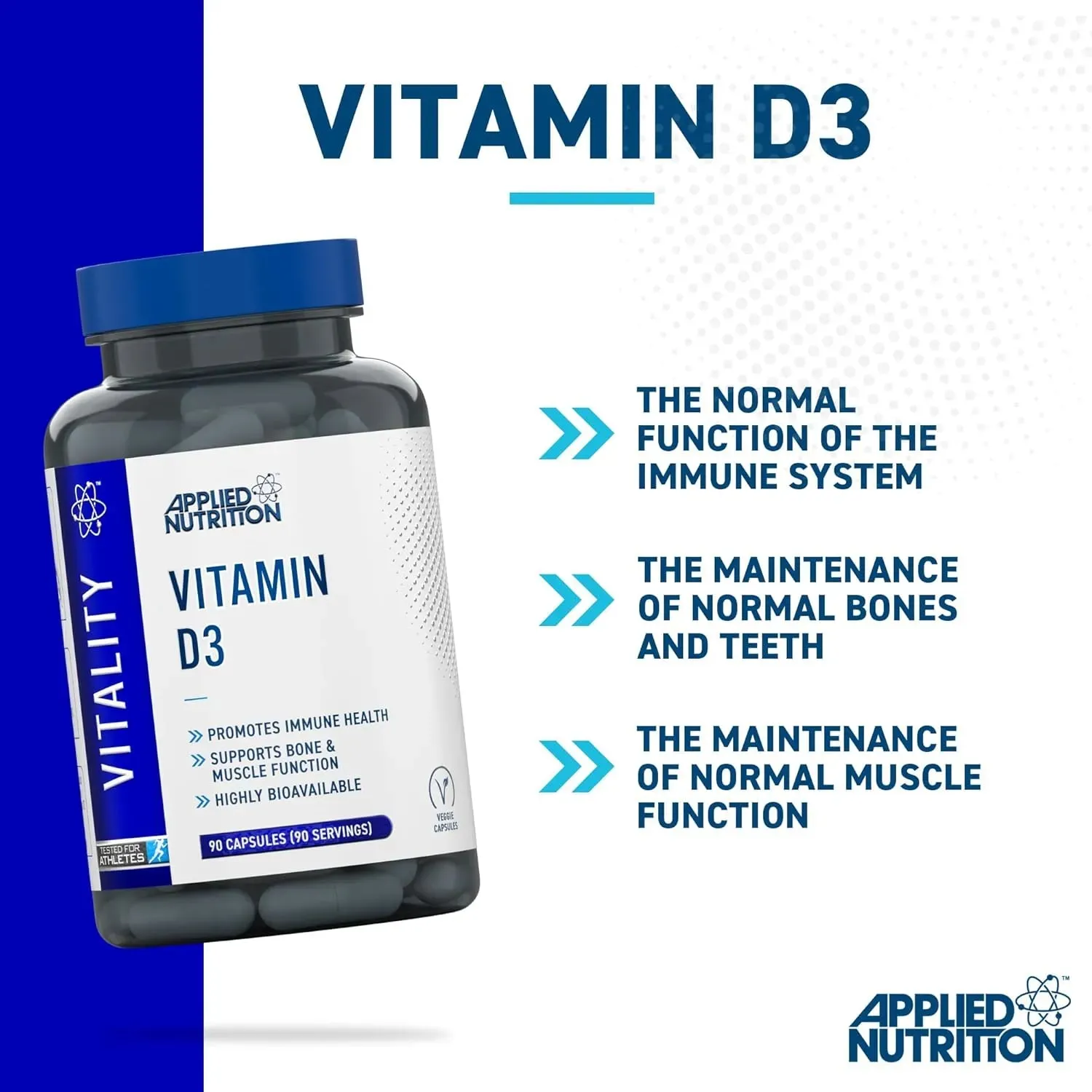 Applied Nutrition Vitamin D3 Kapseln 90 Kapseln vegan