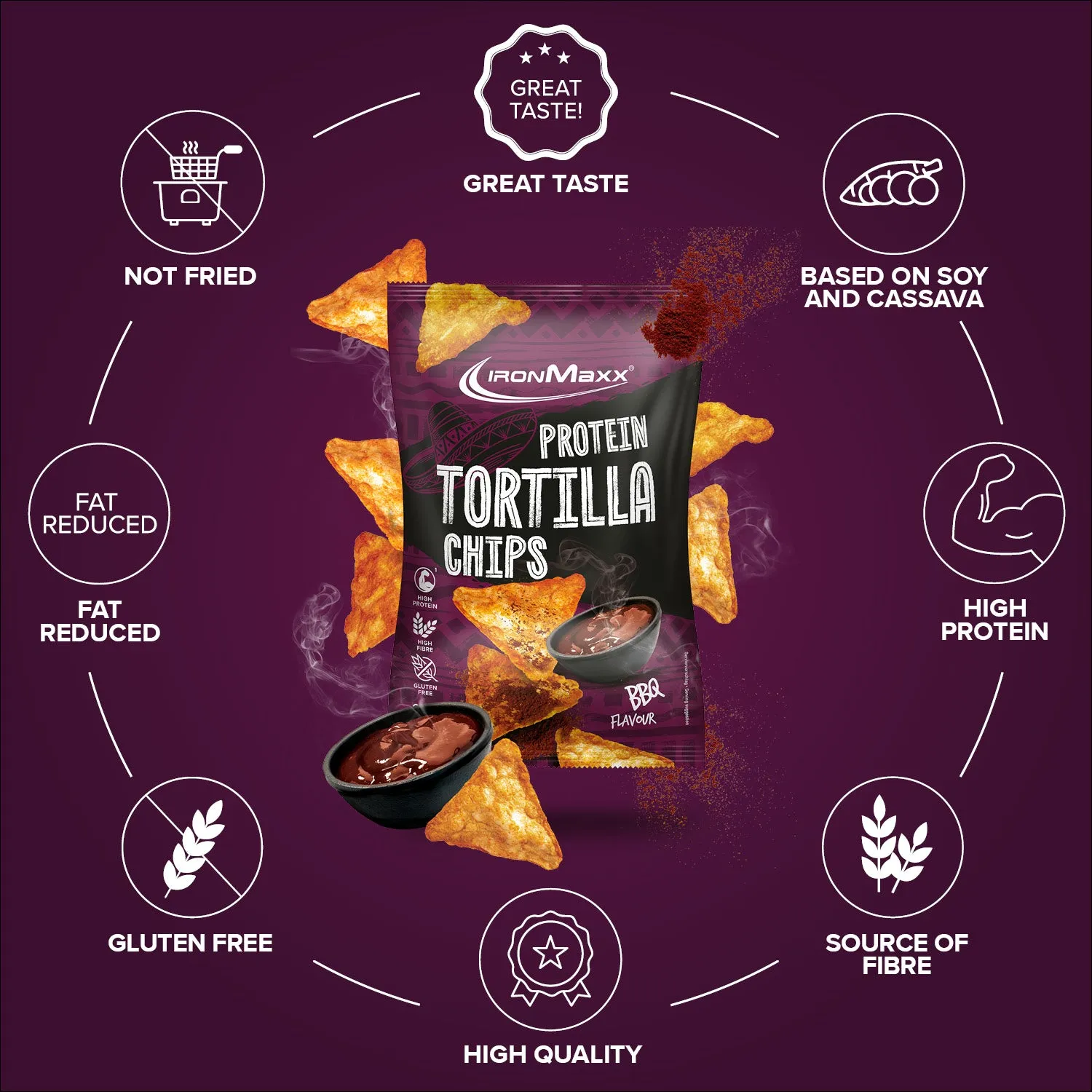 Iron Maxx Protein Tortilla Chips 2.0 Chips Barbecue 60g Vegan