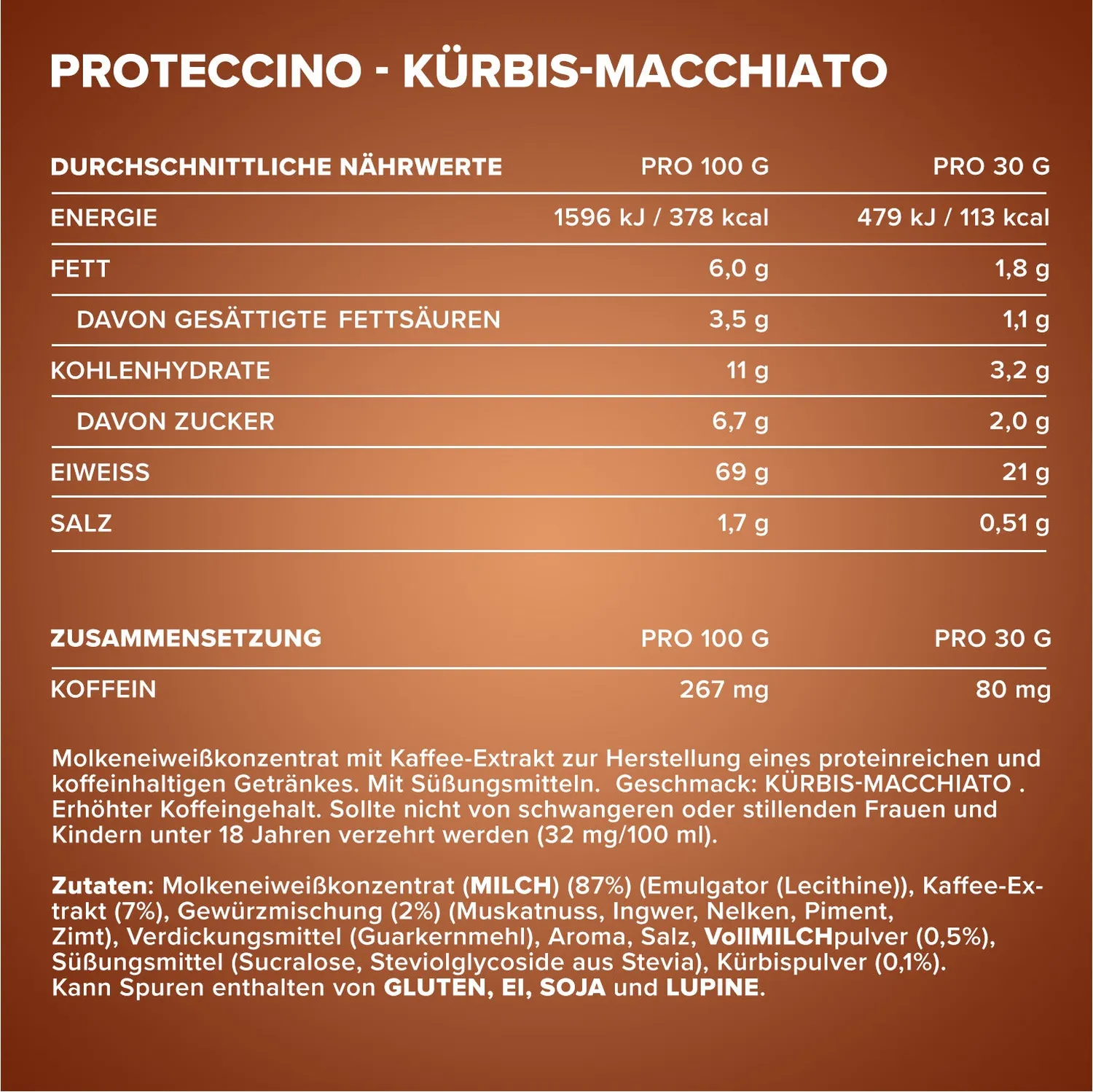 Iron Maxx Proteccino Proteinpulver 500g Pumpkin Spice