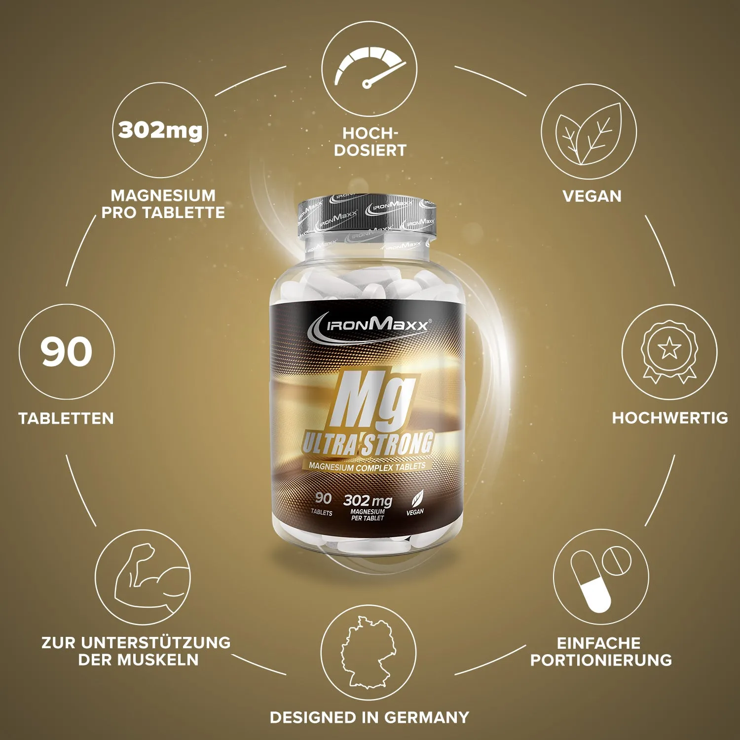 IronMaxx Ultra Strong Magnesium 90 Tabletten glutenfrei