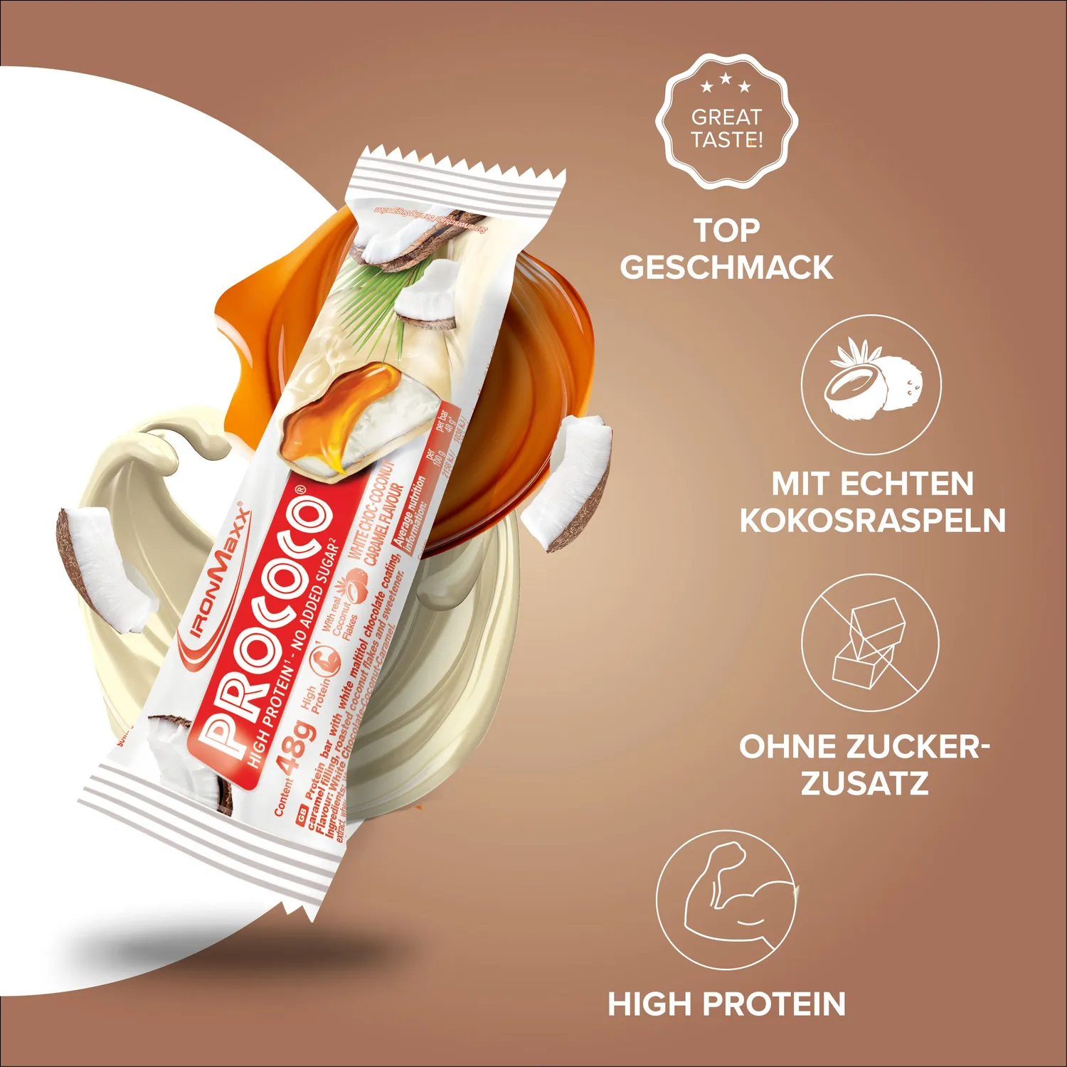 Iron Maxx Prococo Proteinriegel 24x48g White Choc Kokos
