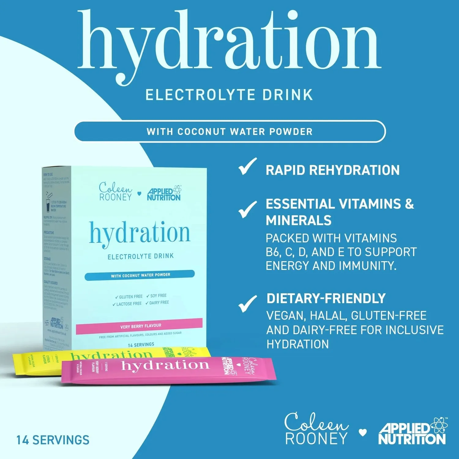 Applied Nutrition Coleen Hydration Pulver 14 Sticks Zink
