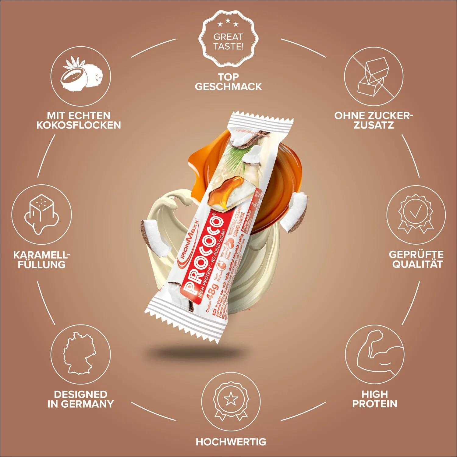 Iron Maxx Prococo Proteinriegel 24x48g White Choc Kokos
