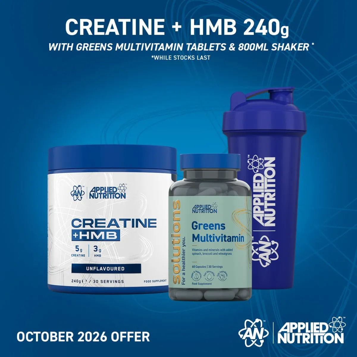Applied Nutrition Creatine + HMB Pulver 240g ungesüßt