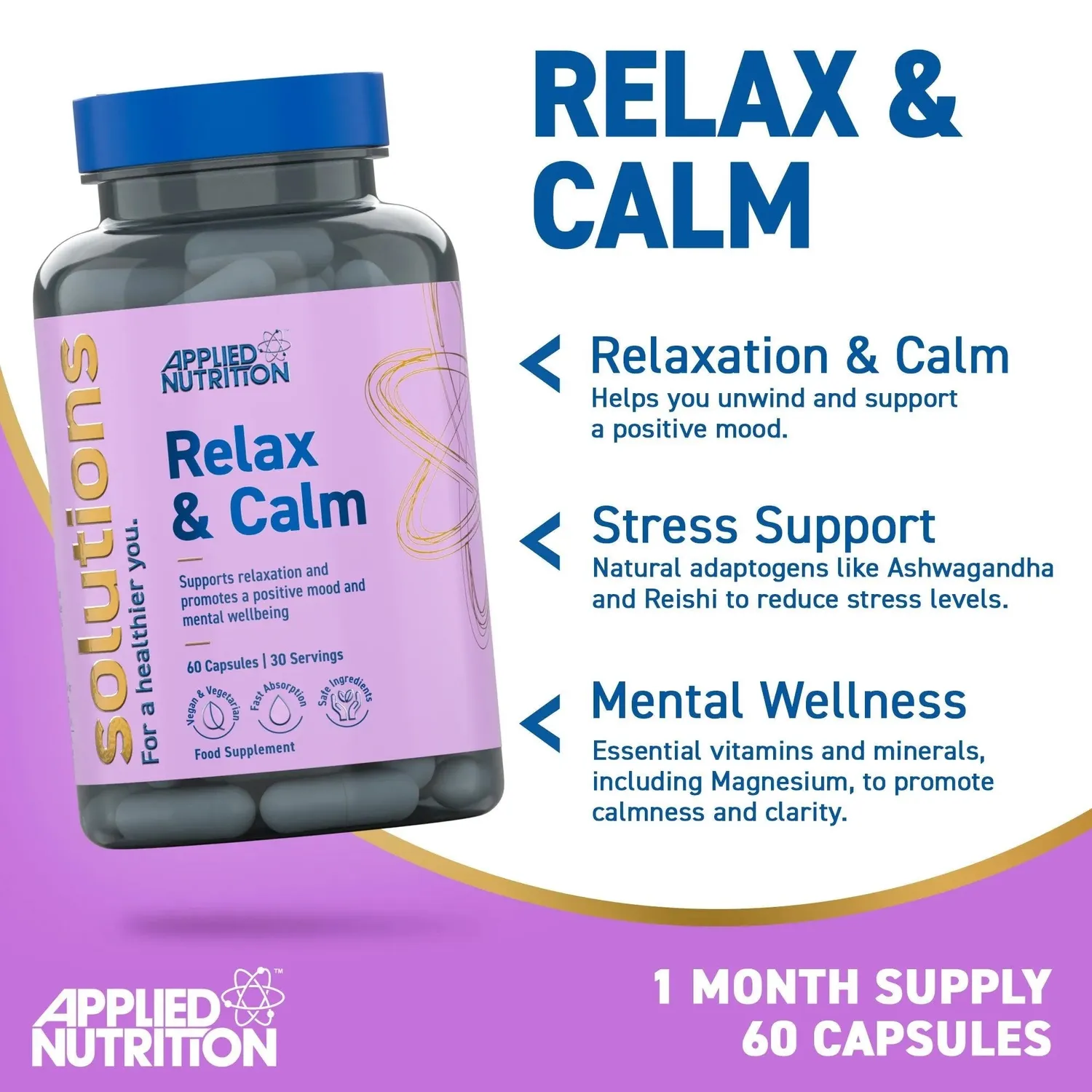 Applied Nutrition Relax & Calm Kapseln 60 Kapseln Ashwagandha
