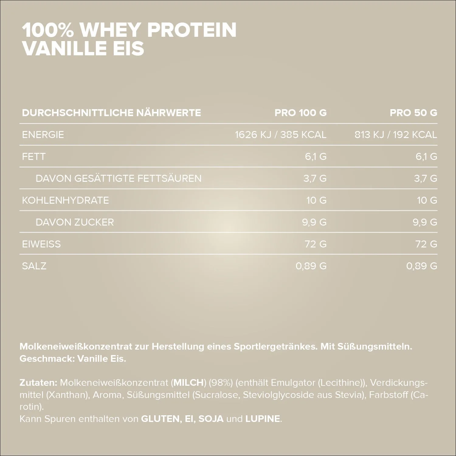 IronMaxx 100% Whey Protein Pulver 900g Vanilla Ice Cream zuckerfrei