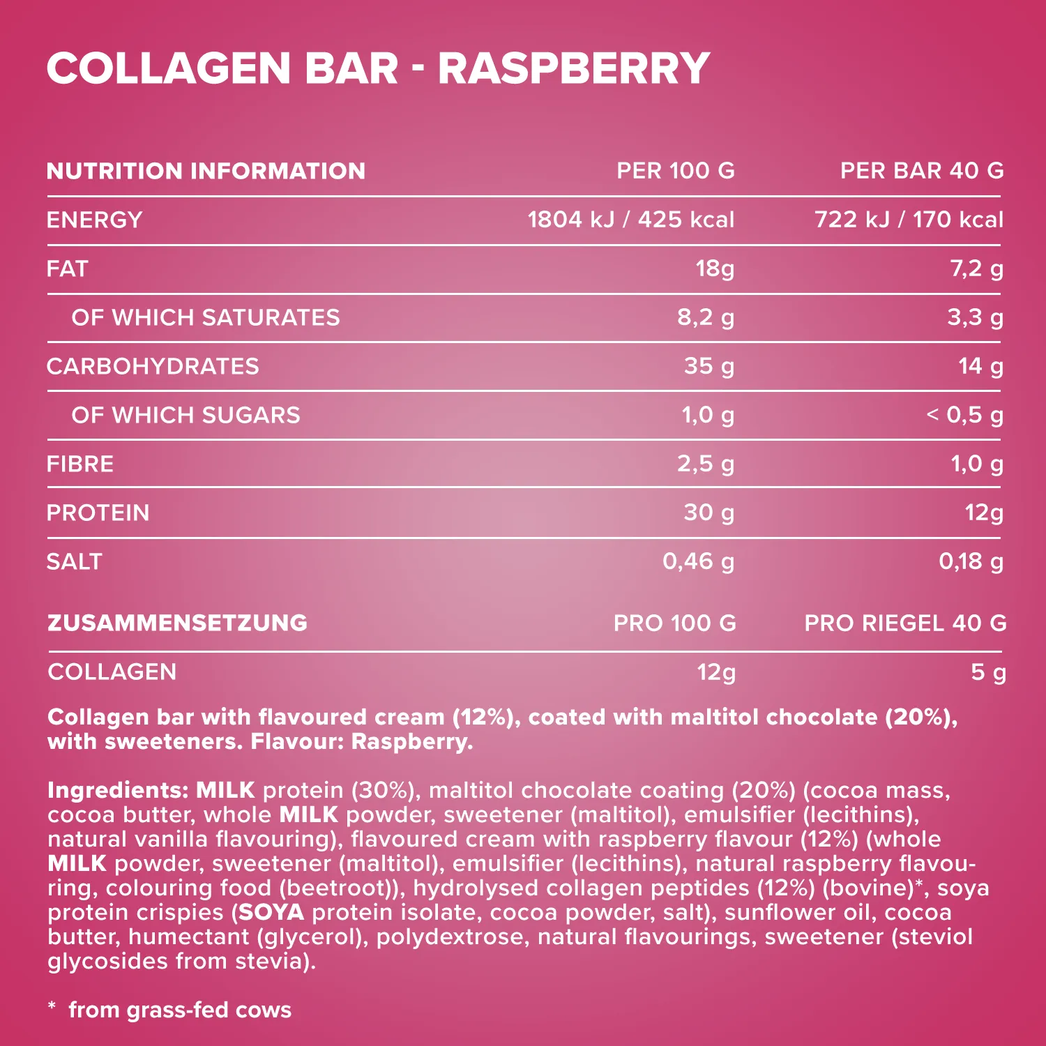 Iron Maxx Collagen Bar Proteinriegel 40 g Himbeere Kollagen
